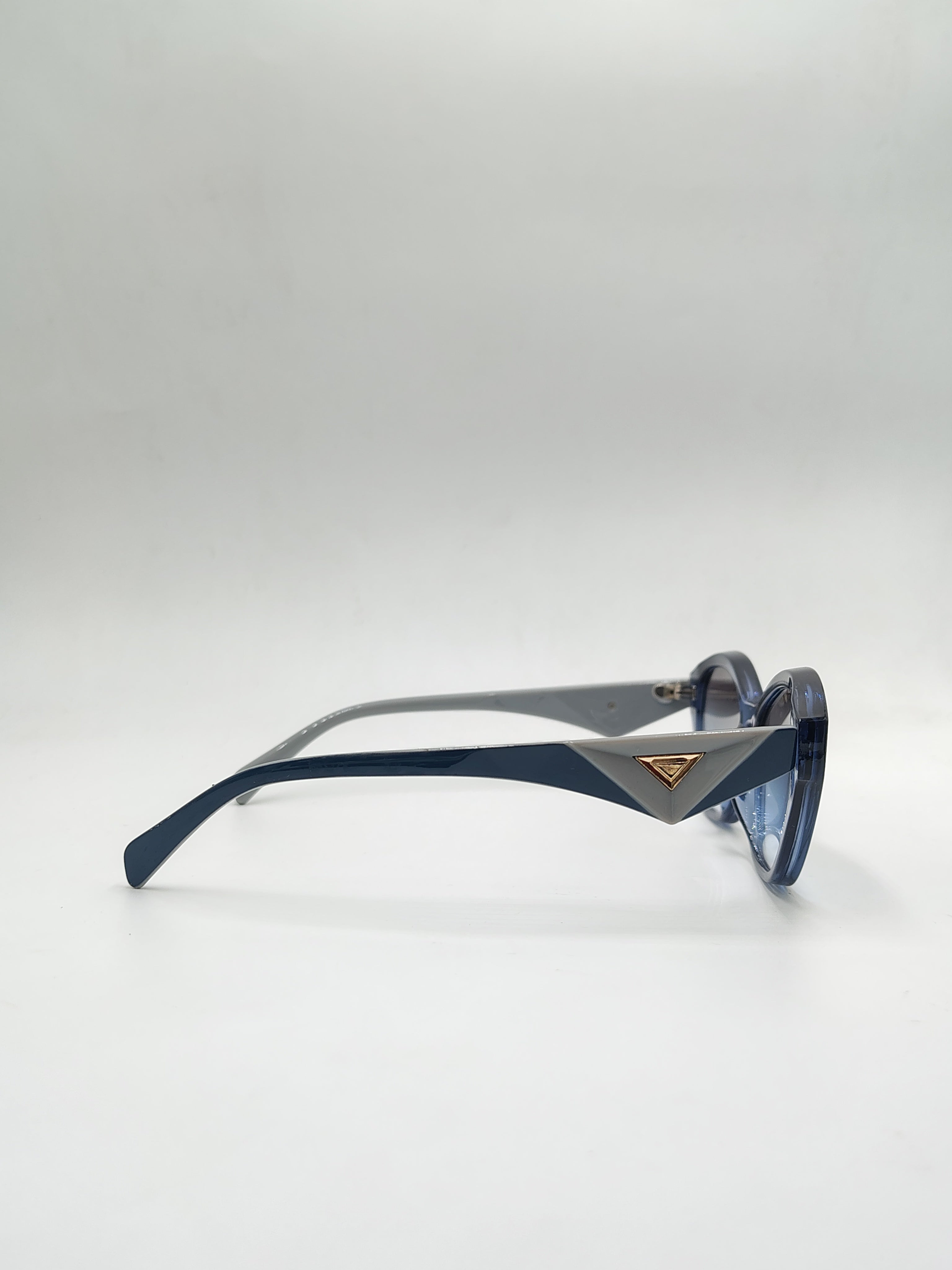Eyeket Cateye Blue And Gray Woman Sunglasses