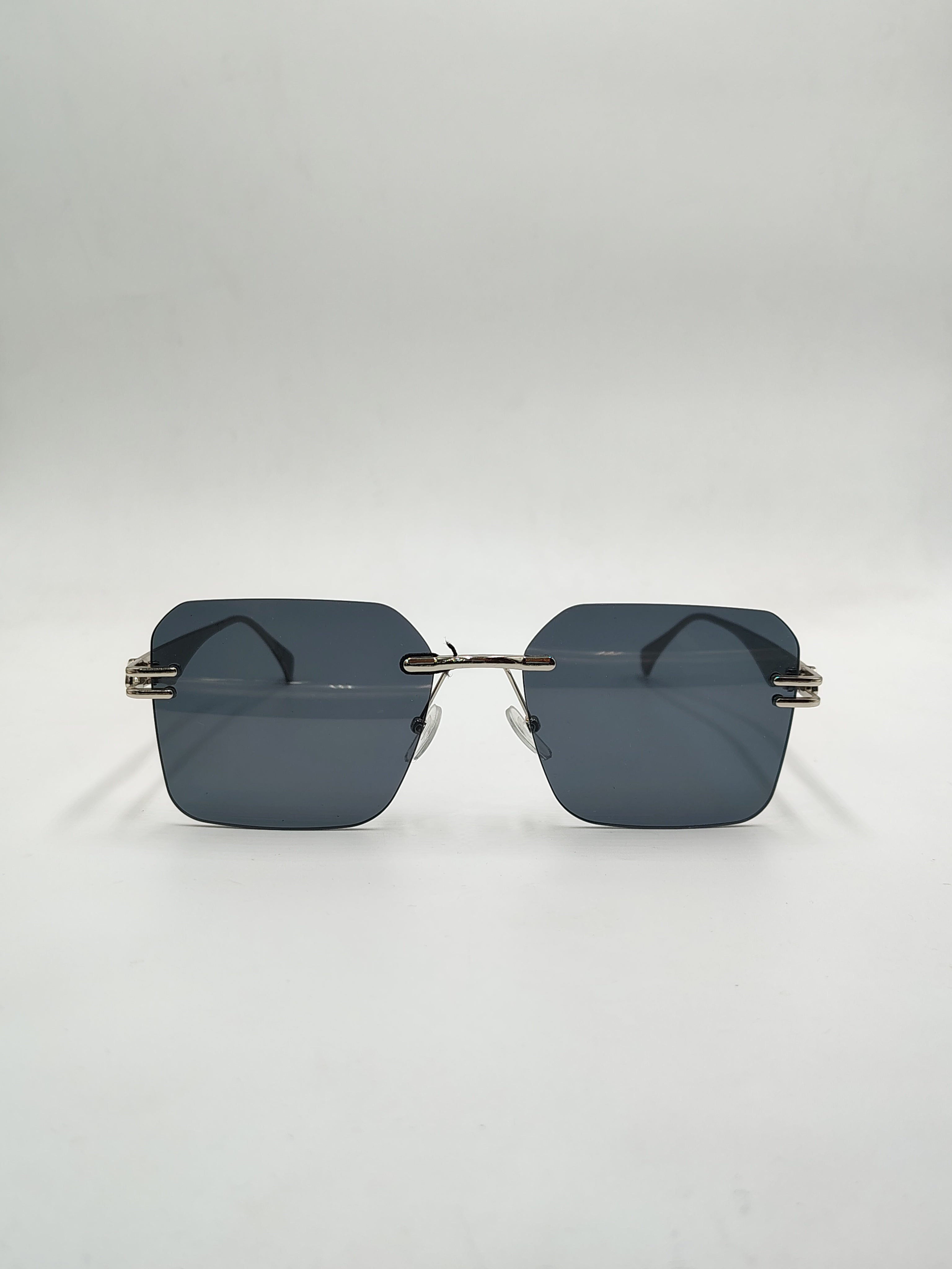 Eyeket Frameless Metal Black Sunglasses