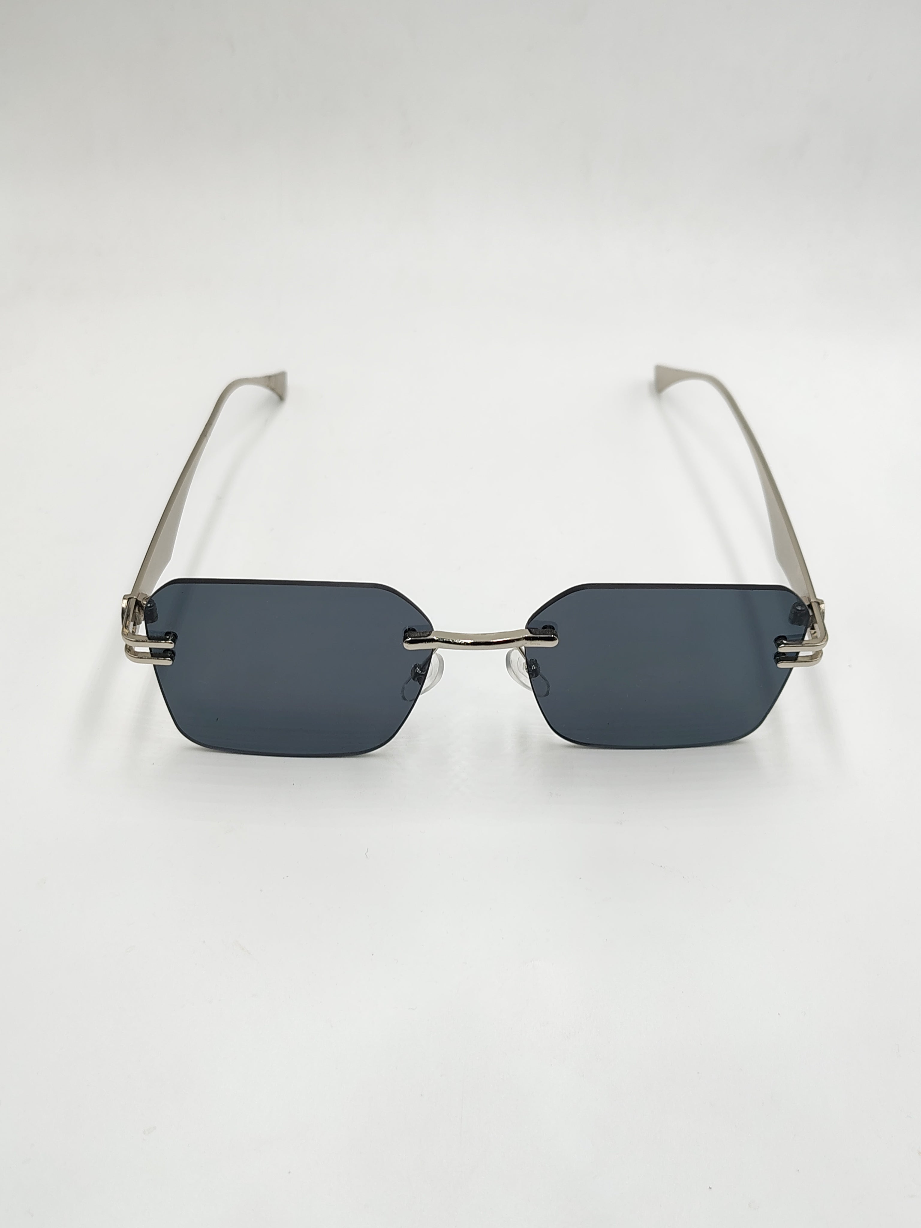 Eyeket Frameless Metal Black Sunglasses