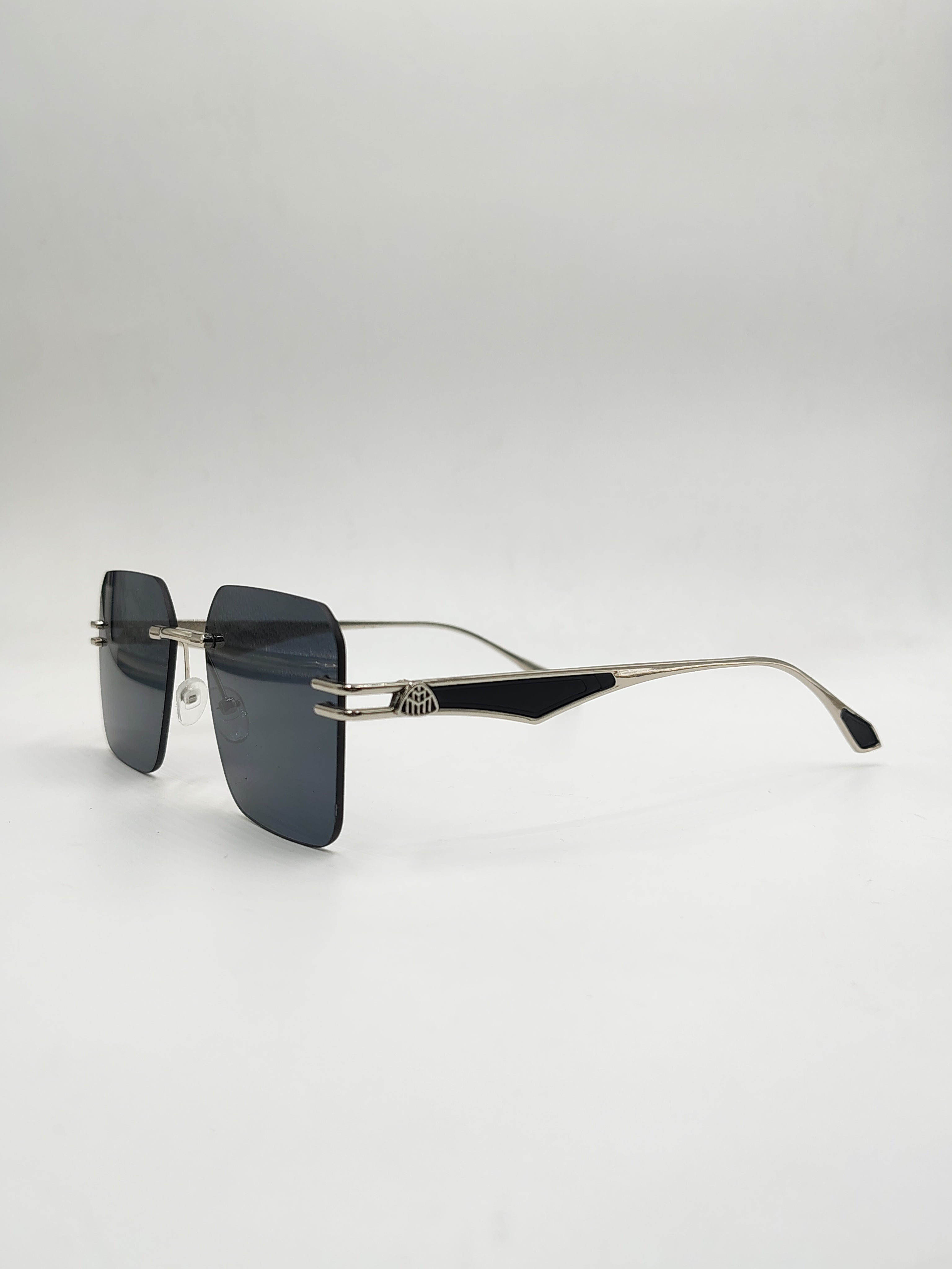 Eyeket Frameless Metal Black Sunglasses