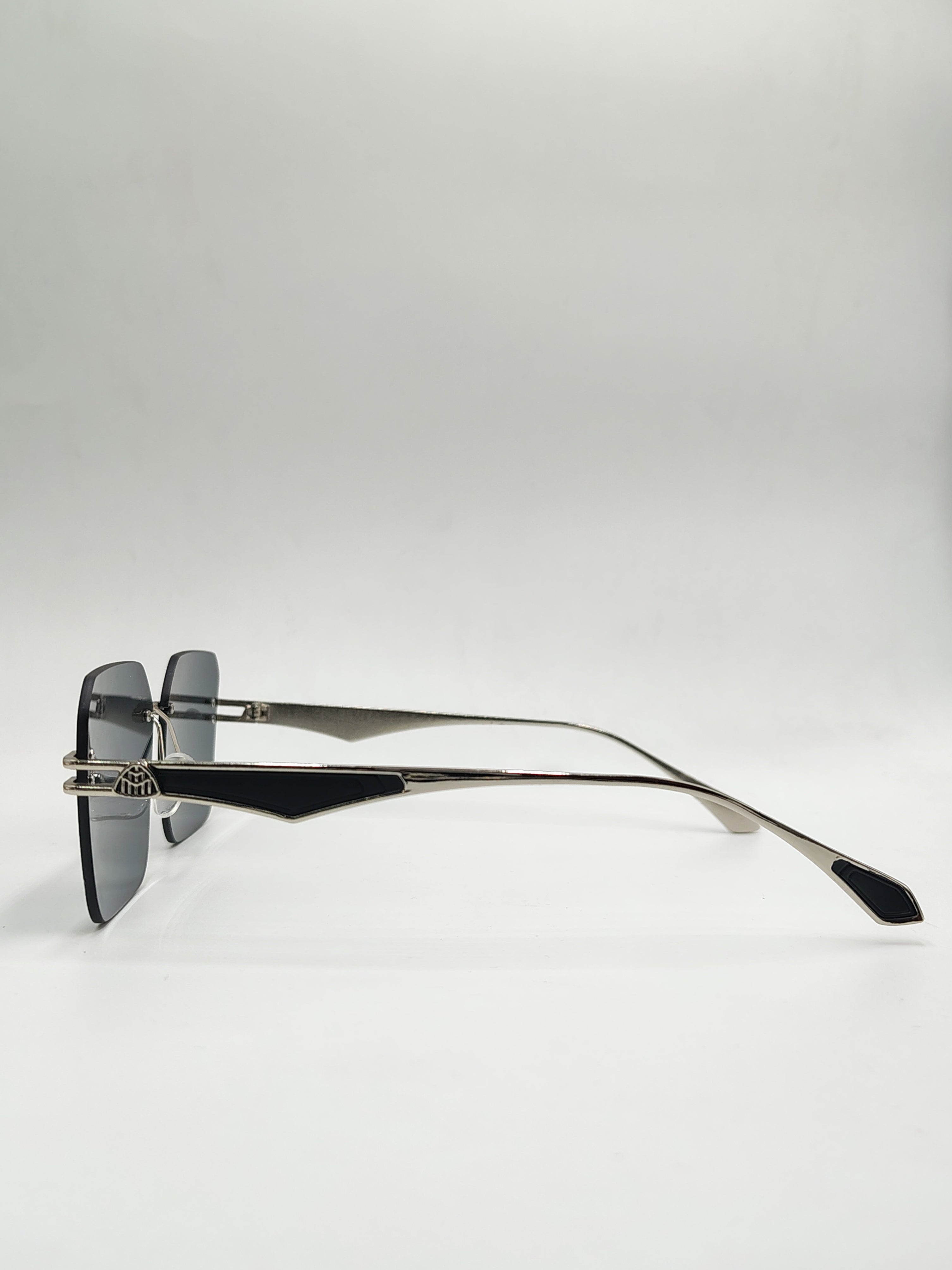 Eyeket Frameless Metal Black Sunglasses