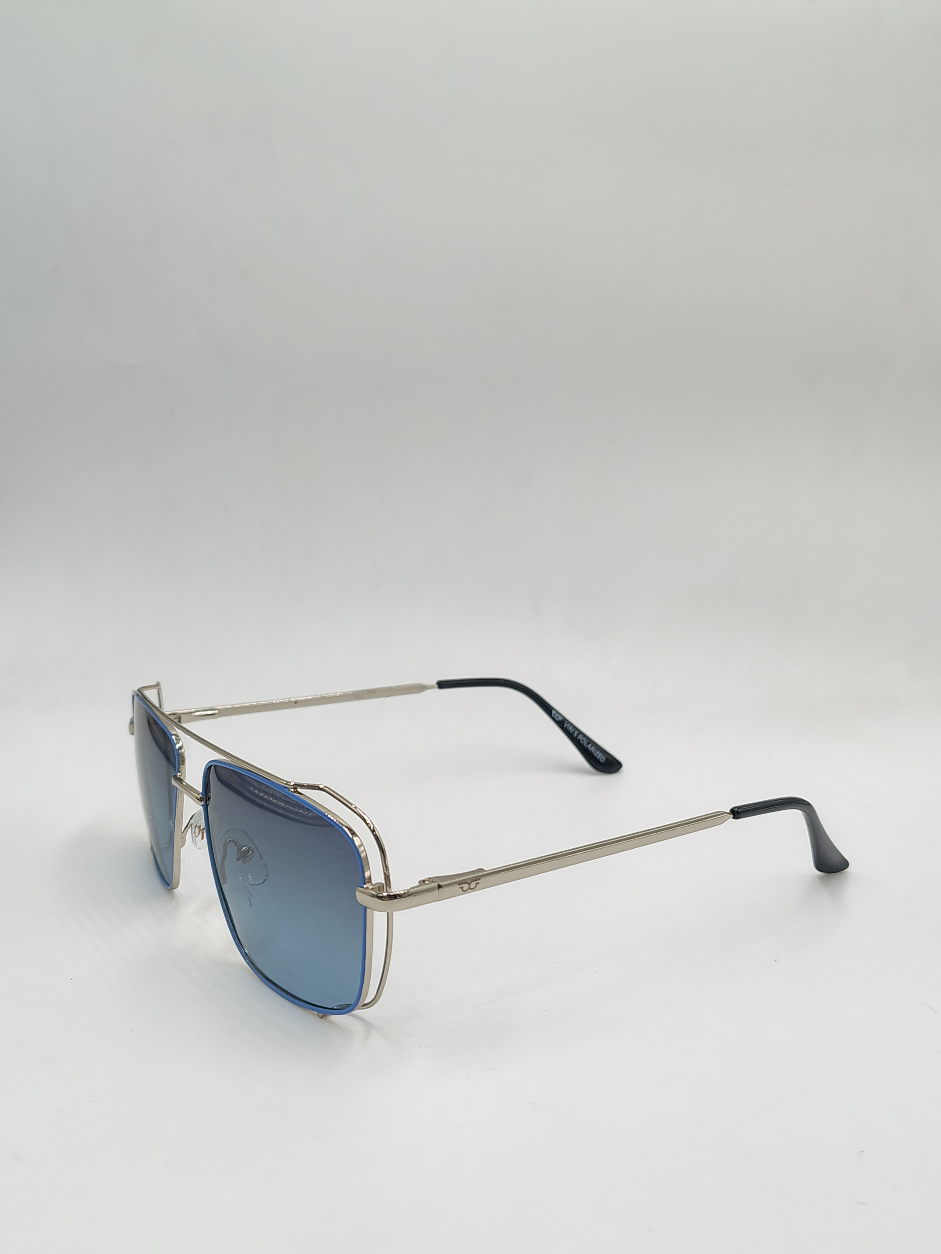 Vin's Polarized Metallic Blue Sunglasses