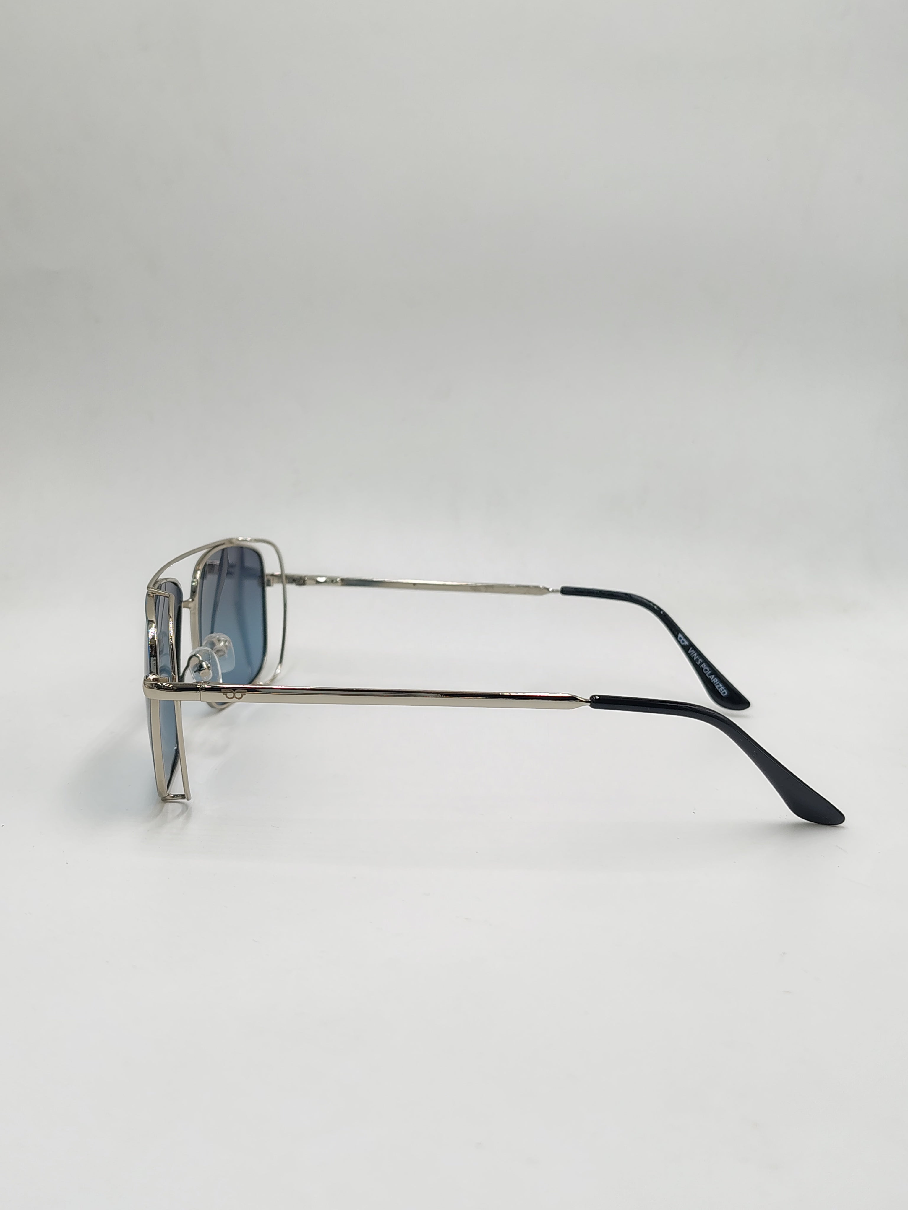 Vin's Polarized Metallic Blue Sunglasses