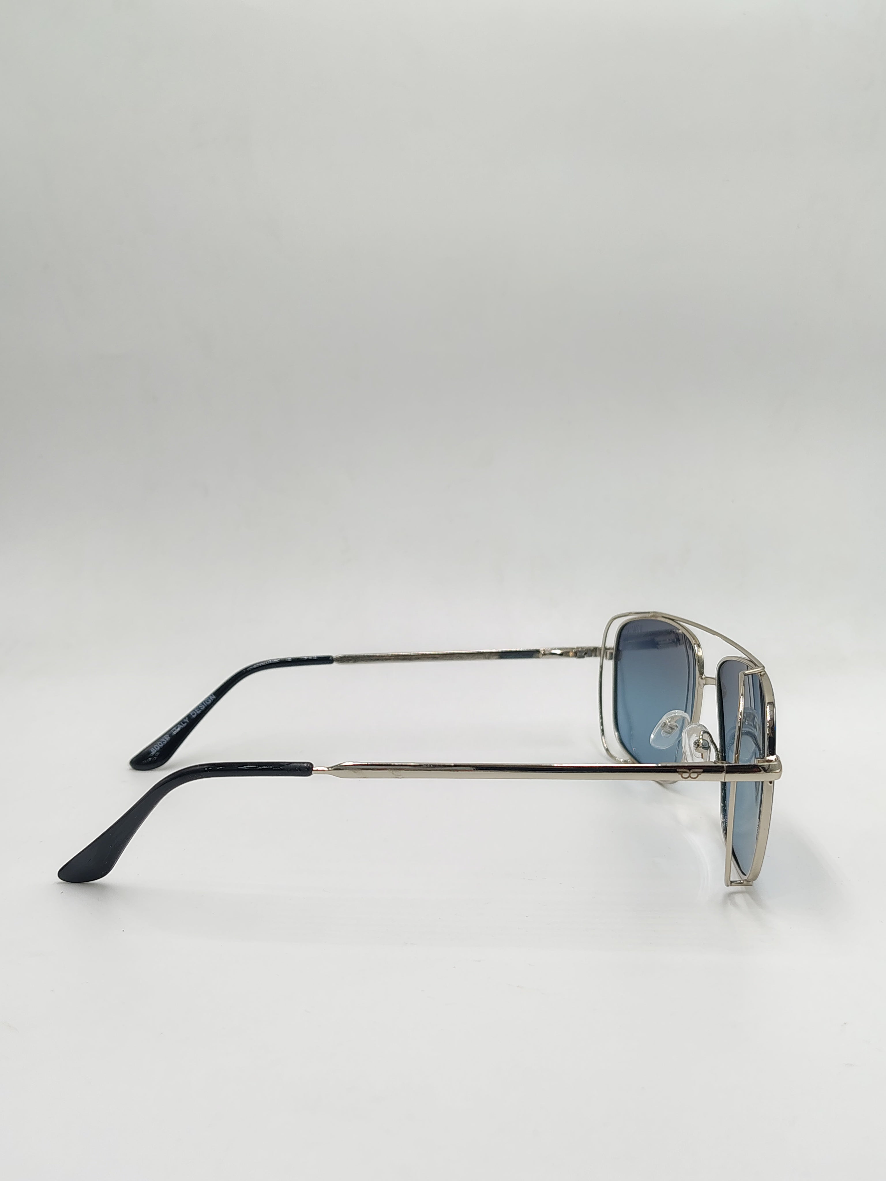 Vin's Polarized Metallic Blue Sunglasses