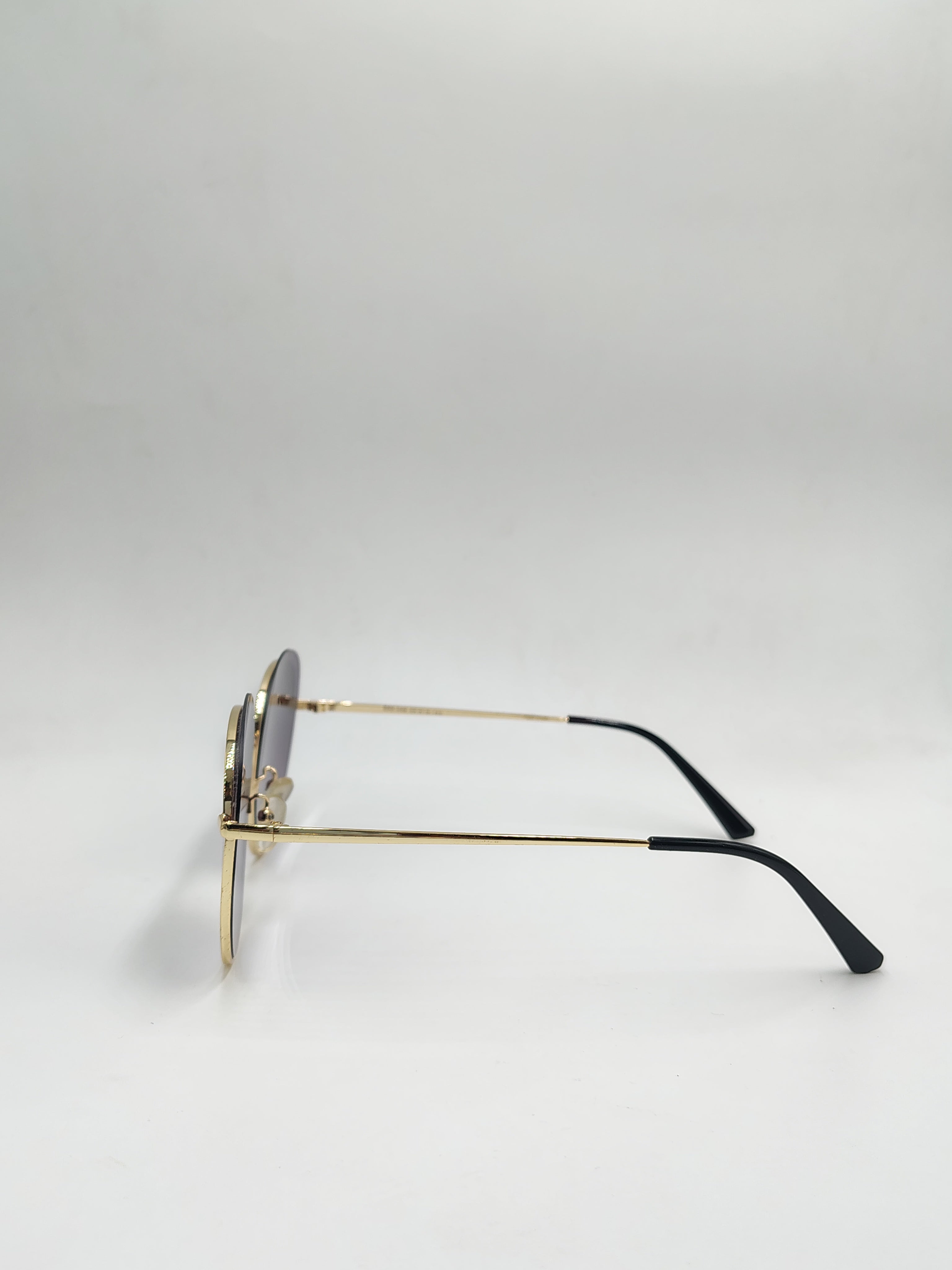 Eyeket Golden Black Round Woman Sunglasses