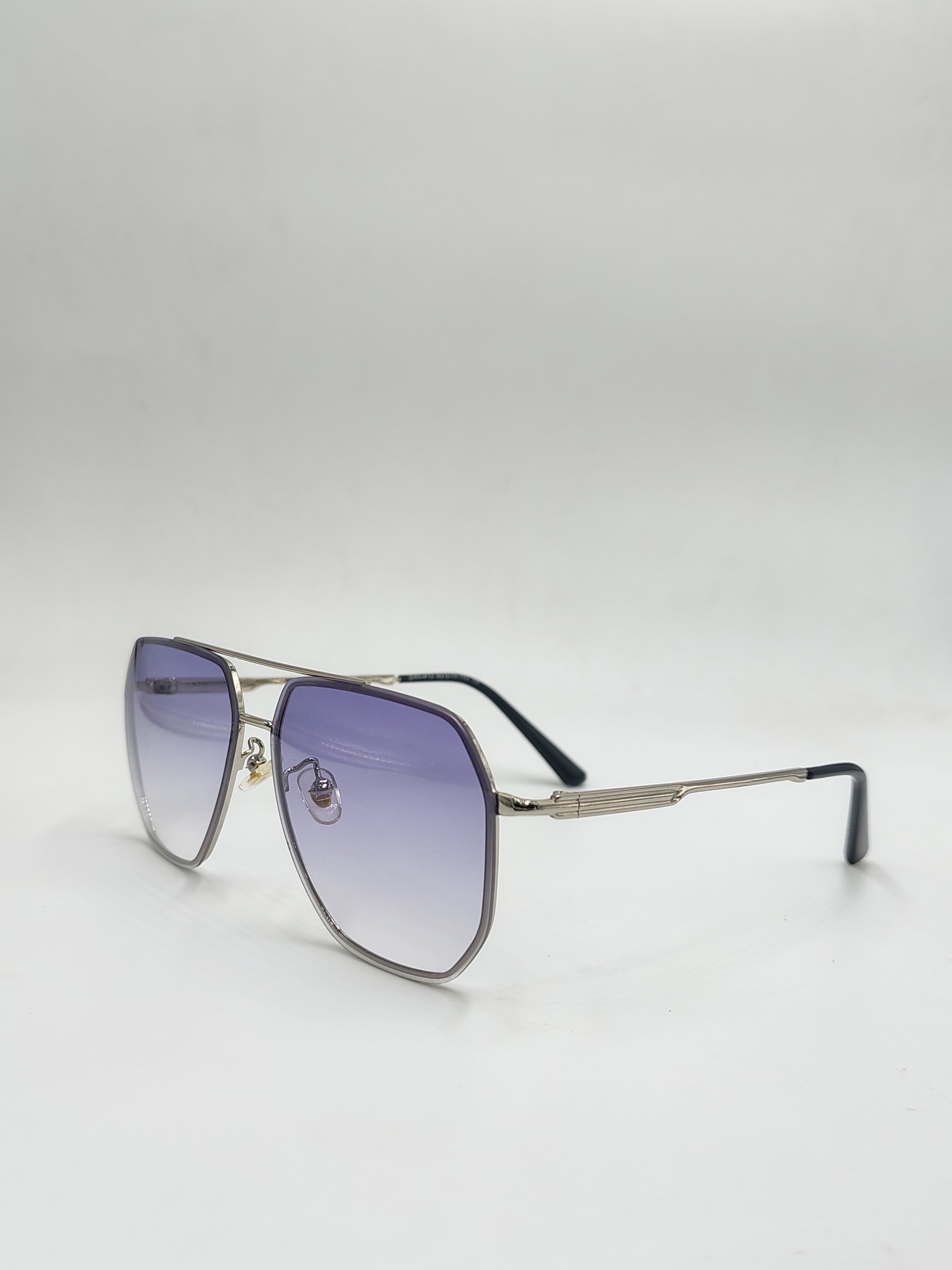 Eyeket Dual Light Blue And Silver Sunglasses