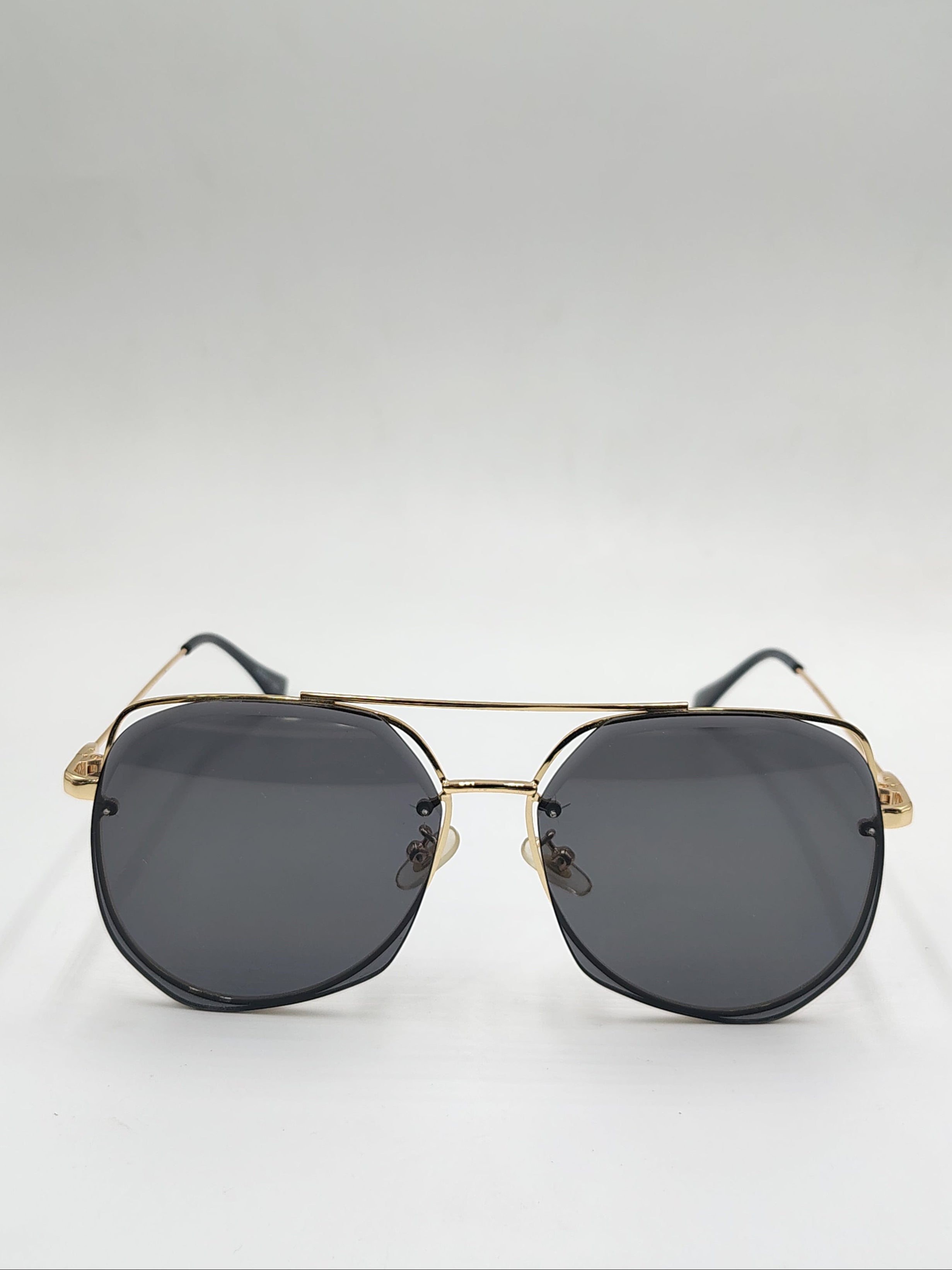 Eyeket Double Bar Golden Black Sunglasses