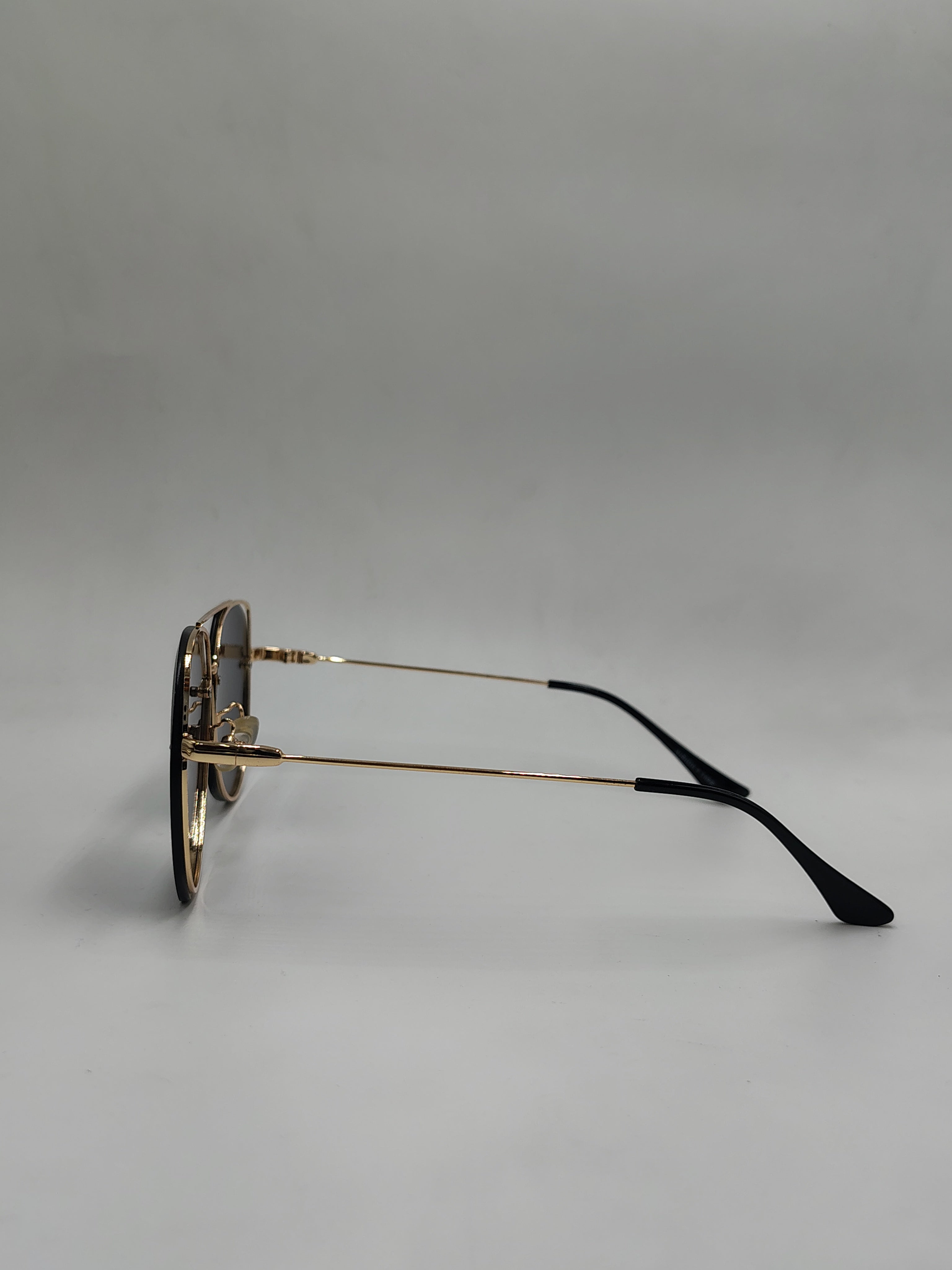 Eyeket Double Bar Golden Black Sunglasses