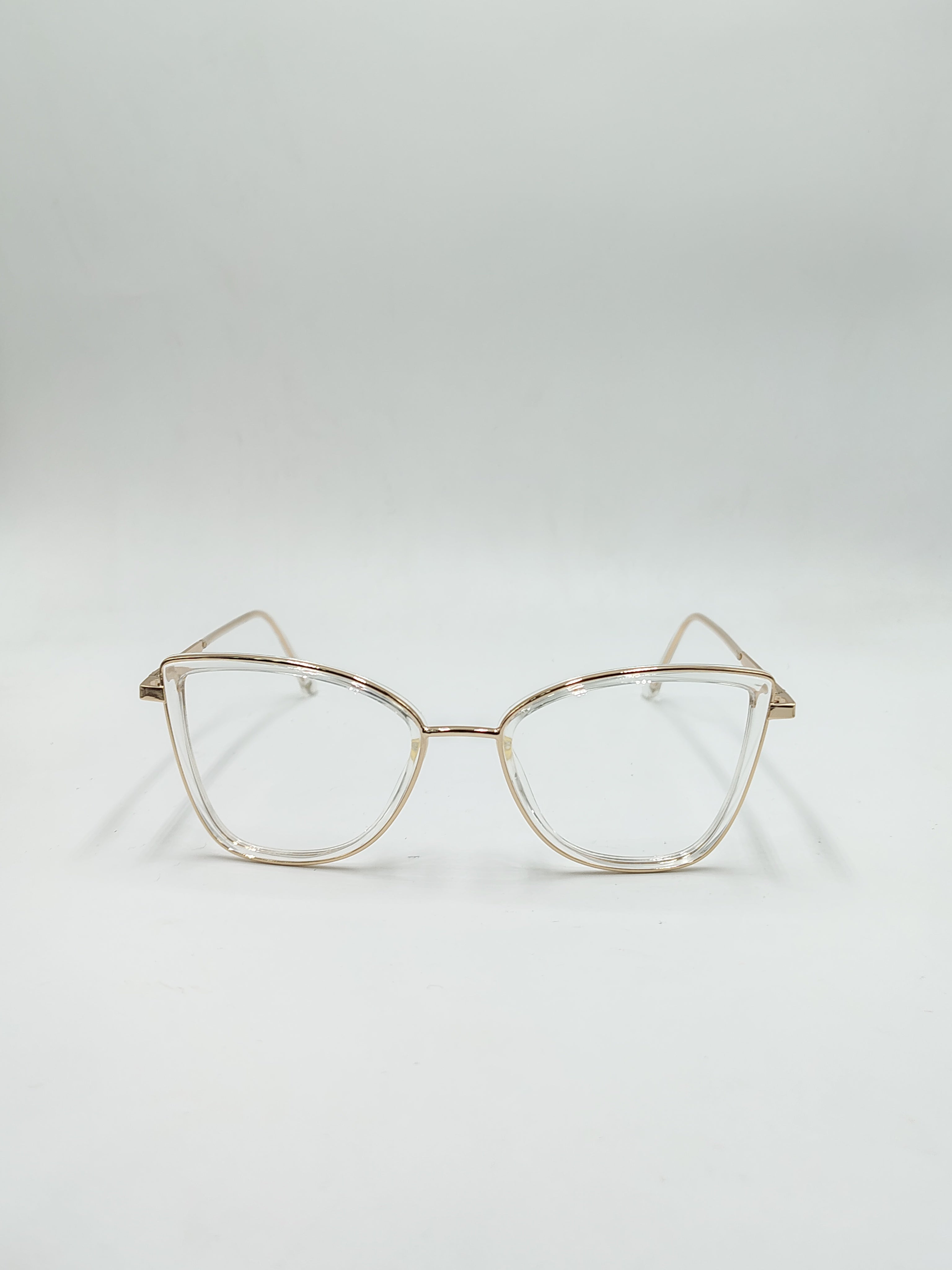 Eyeket Veoz Transparent Gold Metal Frame