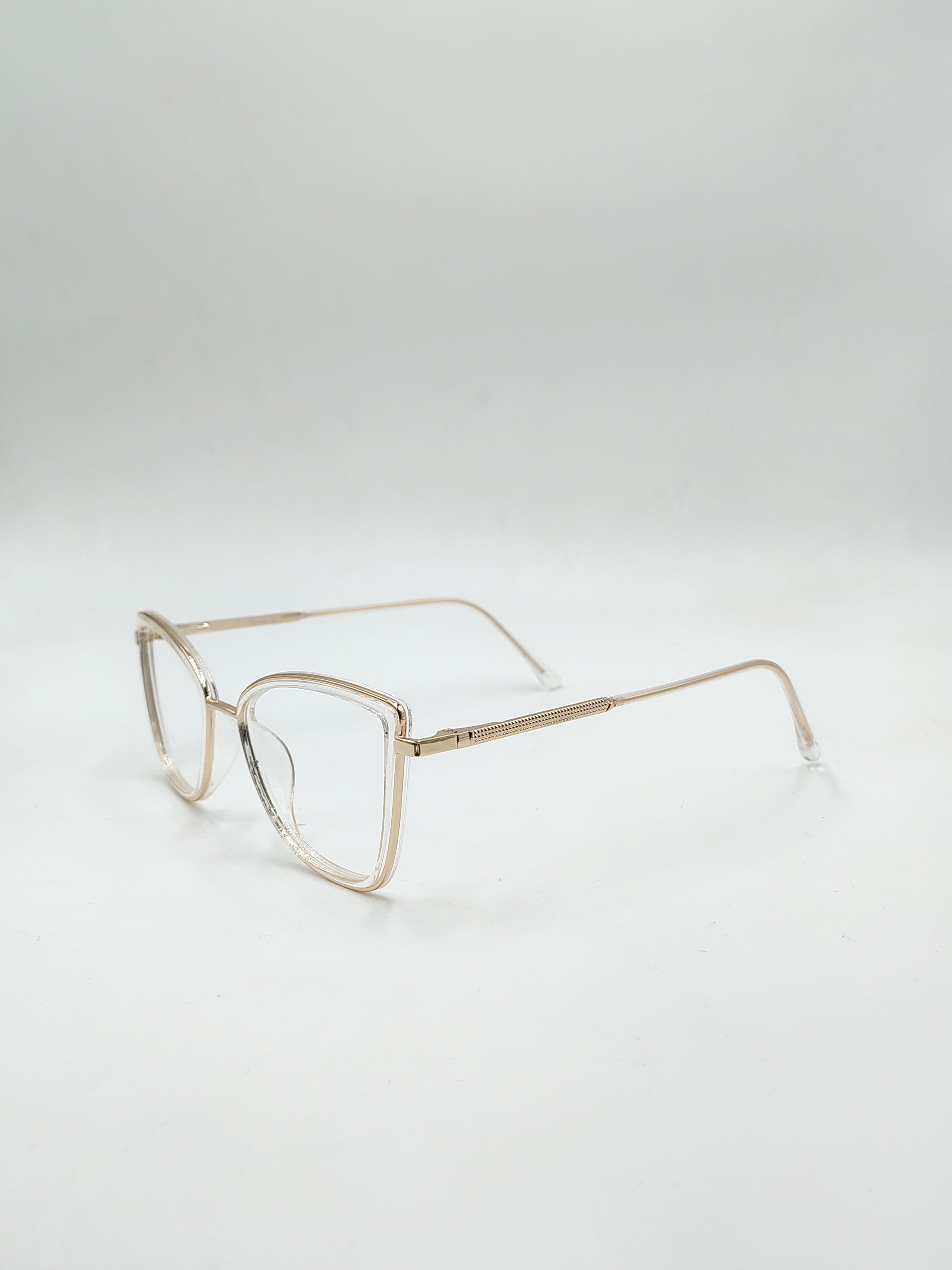 Eyeket Veoz Transparent Gold Metal Frame