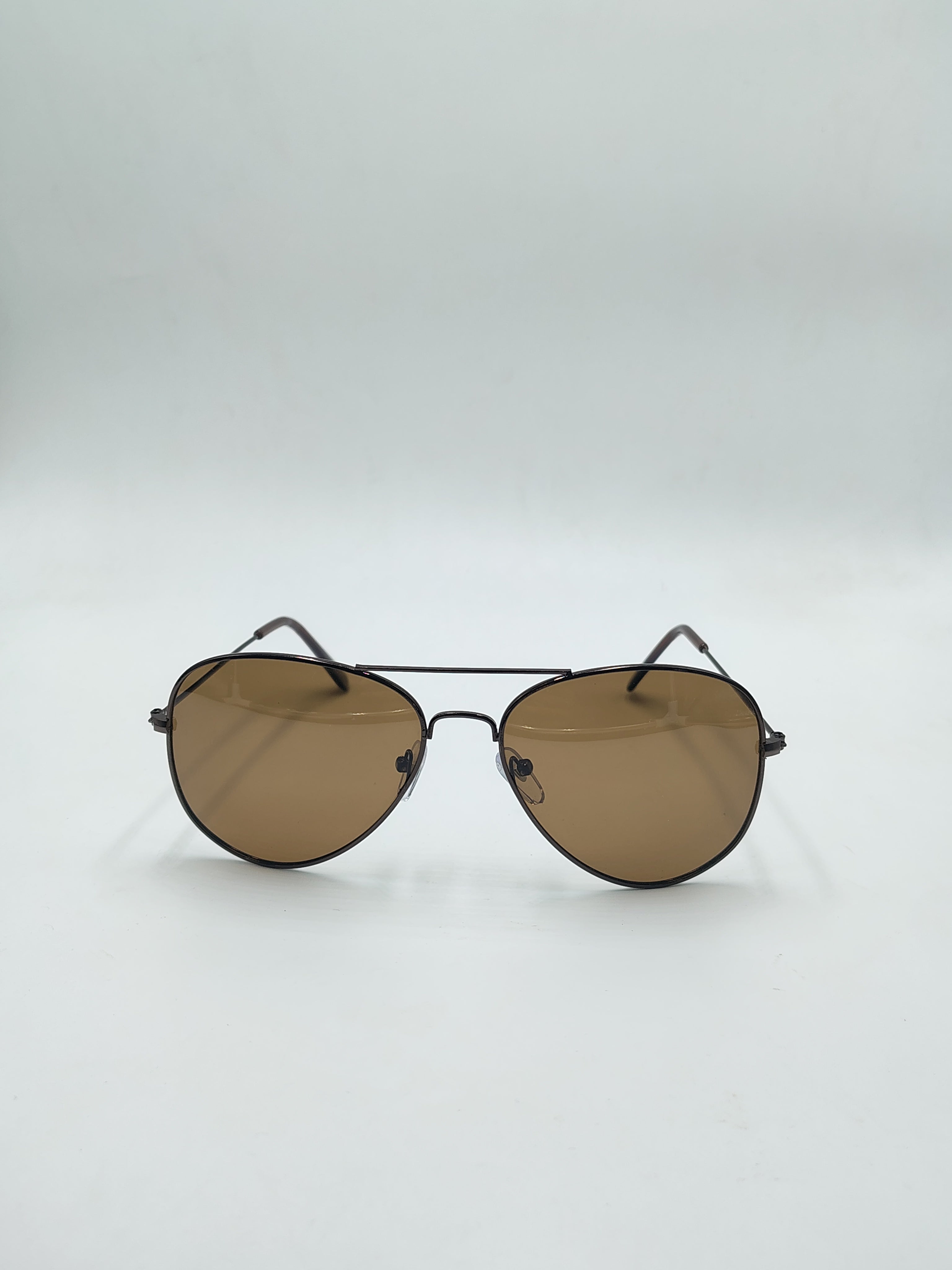 Eyeket Polarized Aviator Bronze Metal Sunglasses
