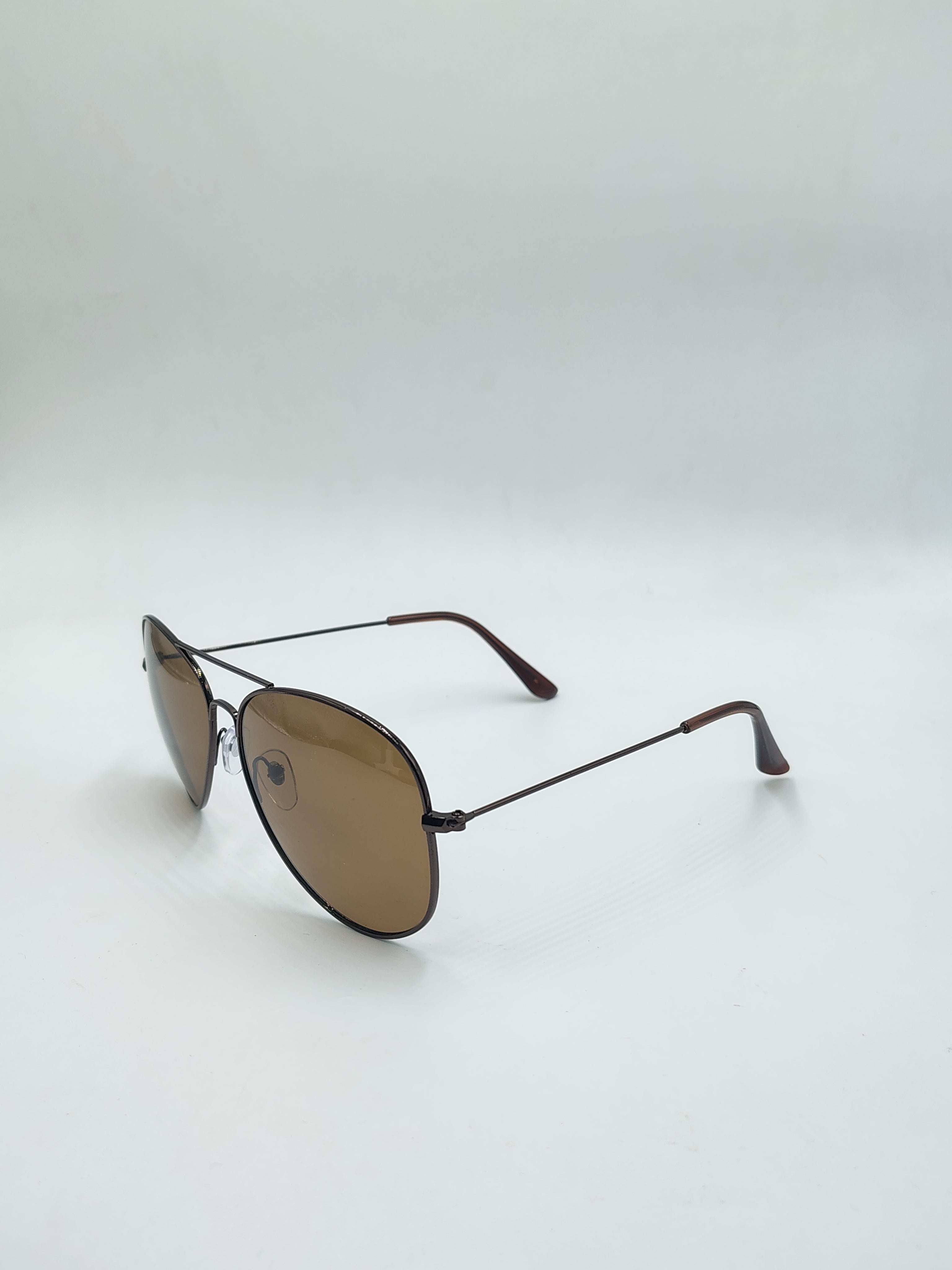 Eyeket Polarized Aviator Bronze Metal Sunglasses