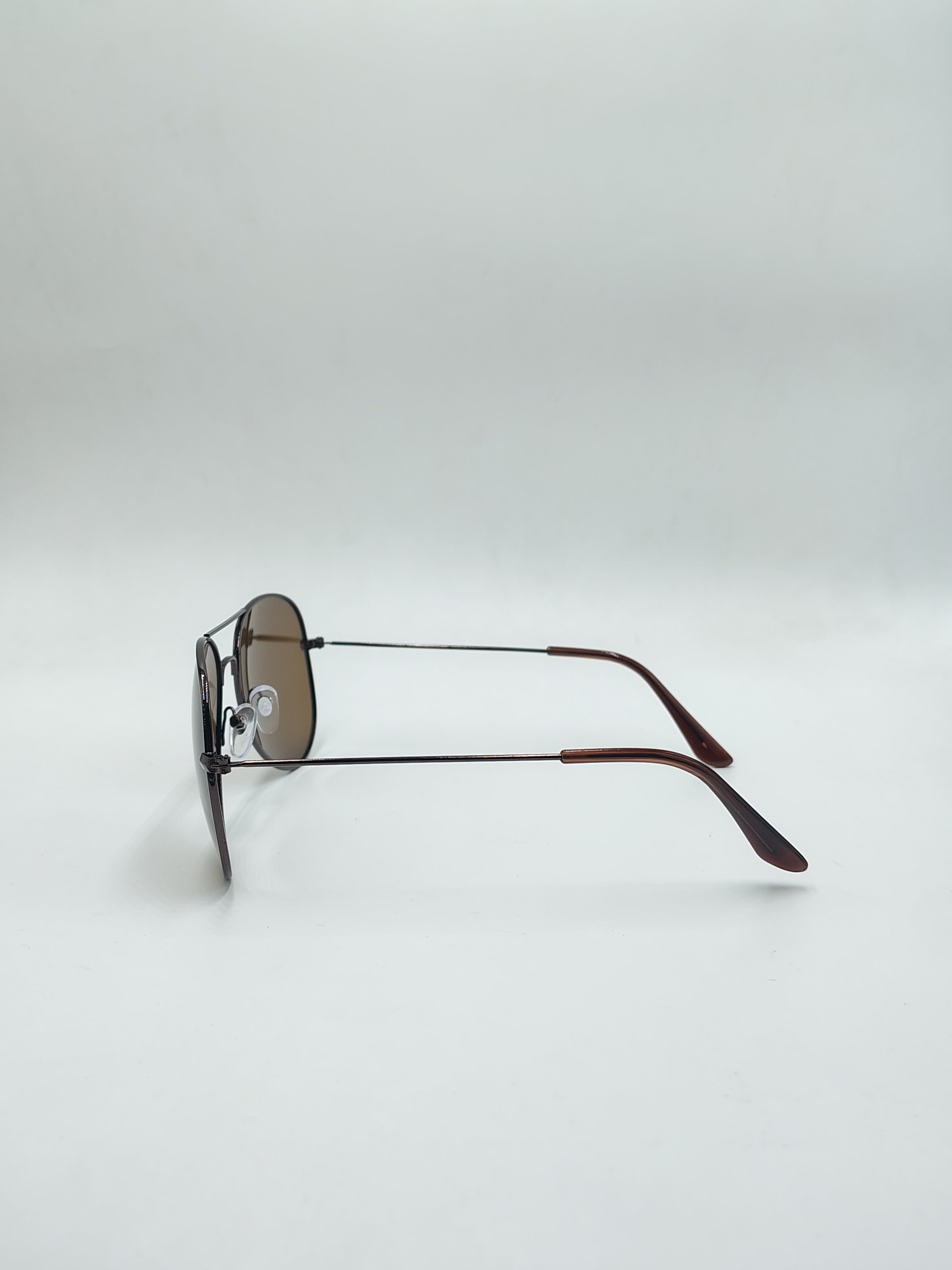 Eyeket Polarized Aviator Bronze Metal Sunglasses