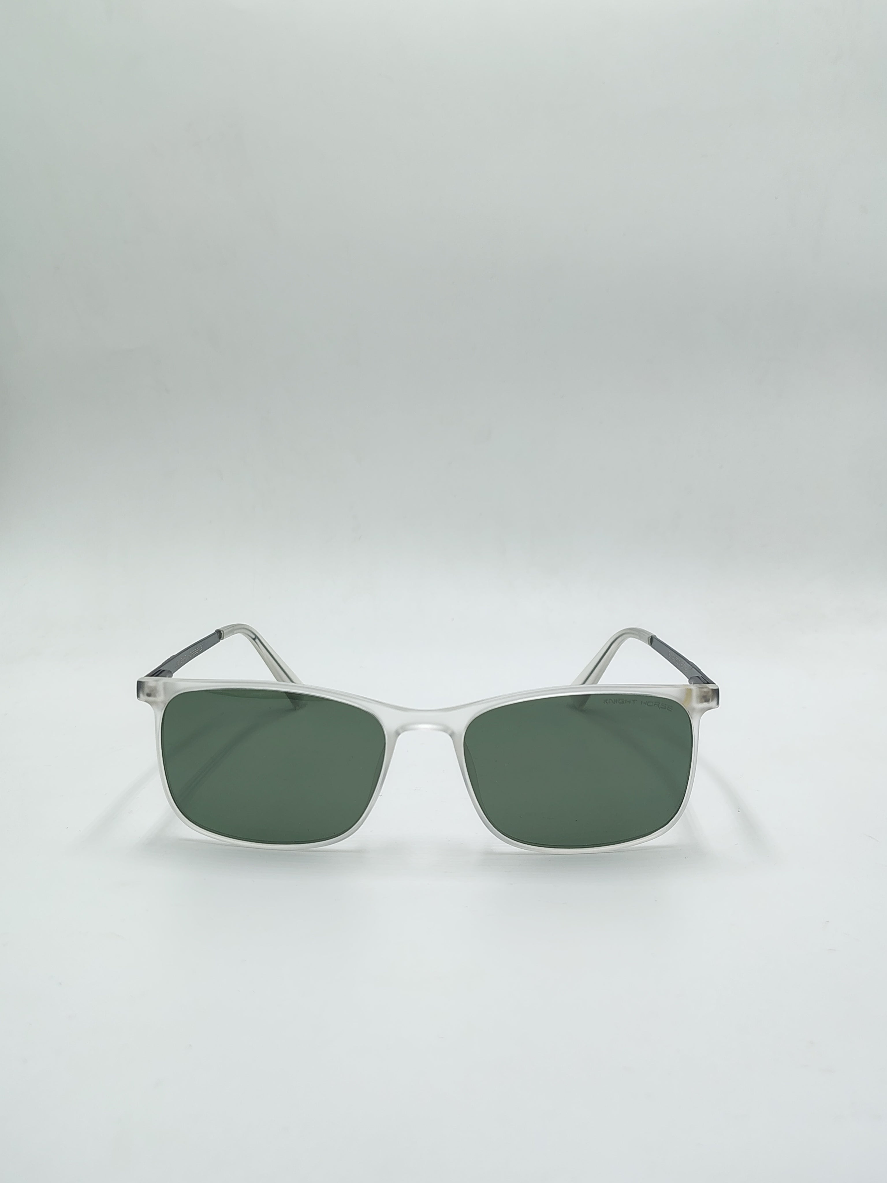 Knight Horse Matte White Metal Sunglasses