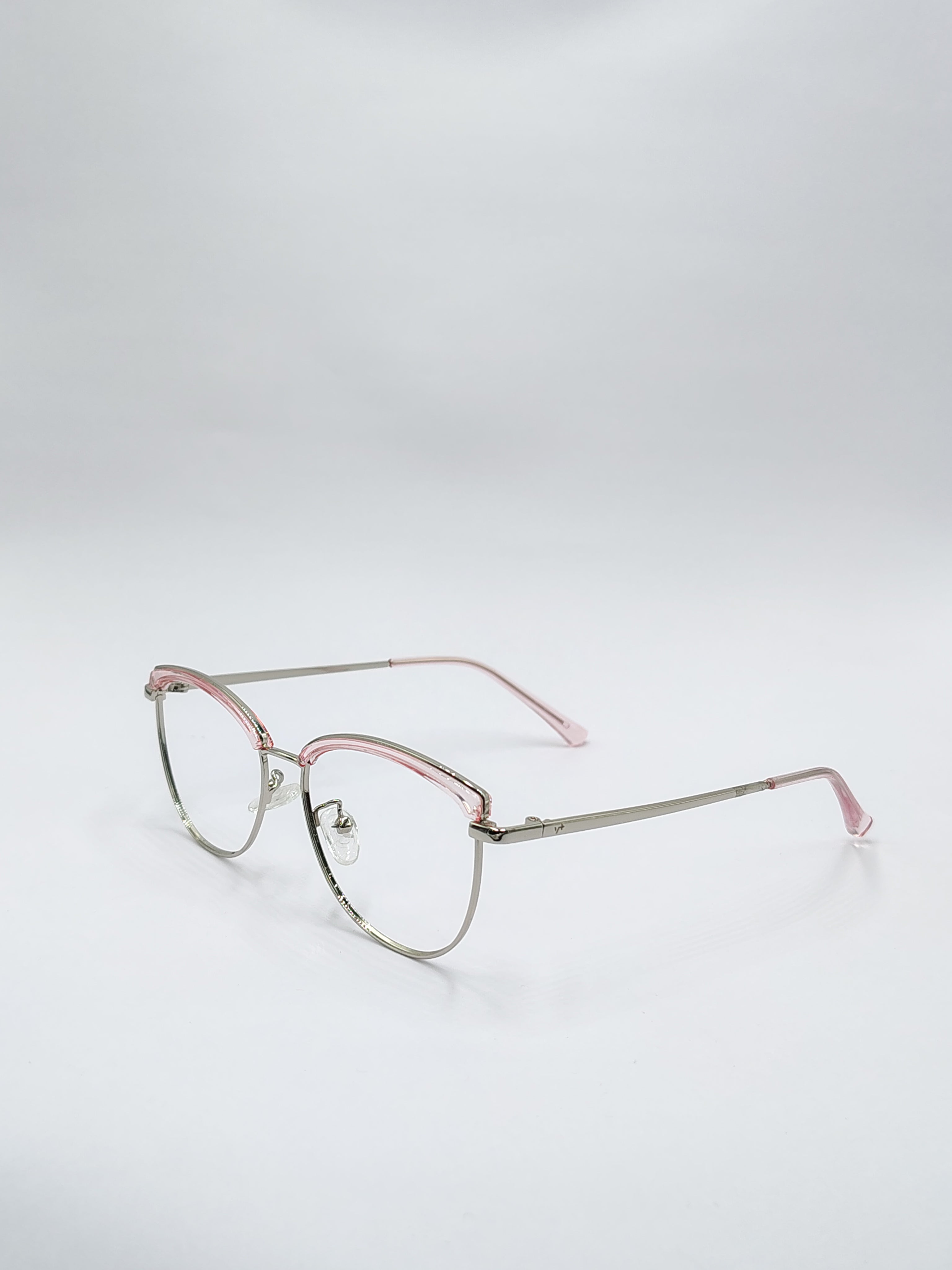 Eyeket Vision Plus Gloss Pink And Silver Metal Frame