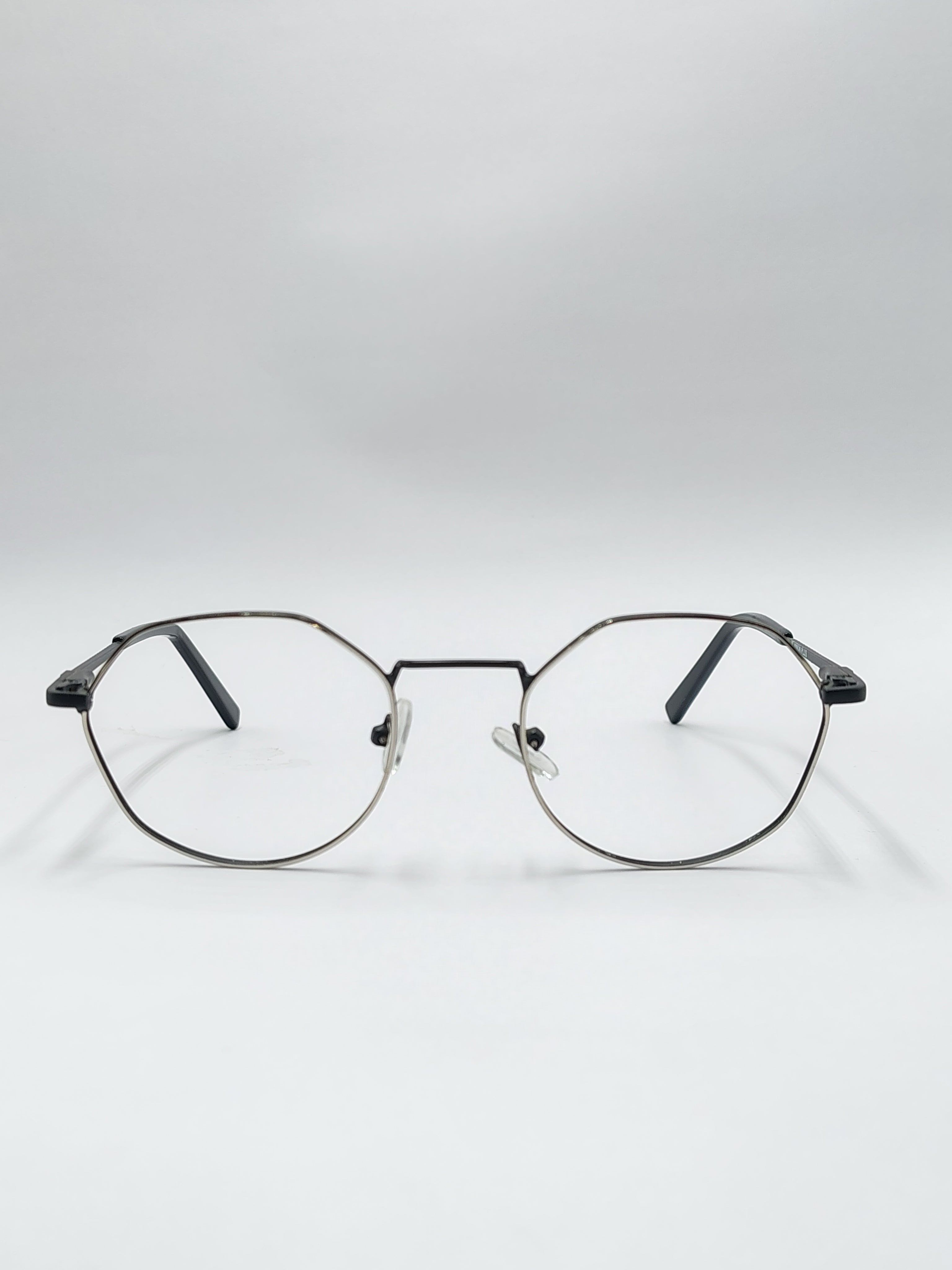 eyeket vision plus silver and black metal frame