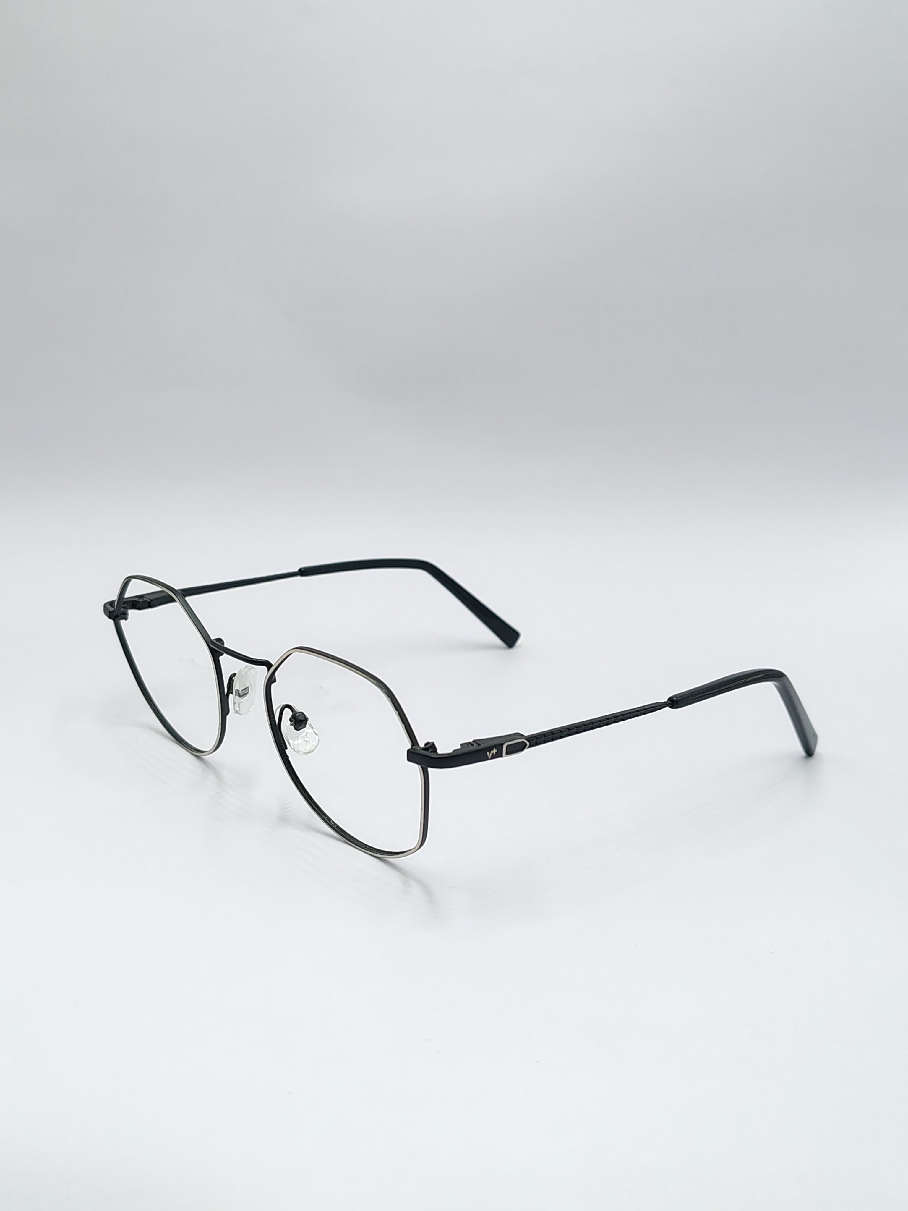 eyeket vision plus silver and black metal frame