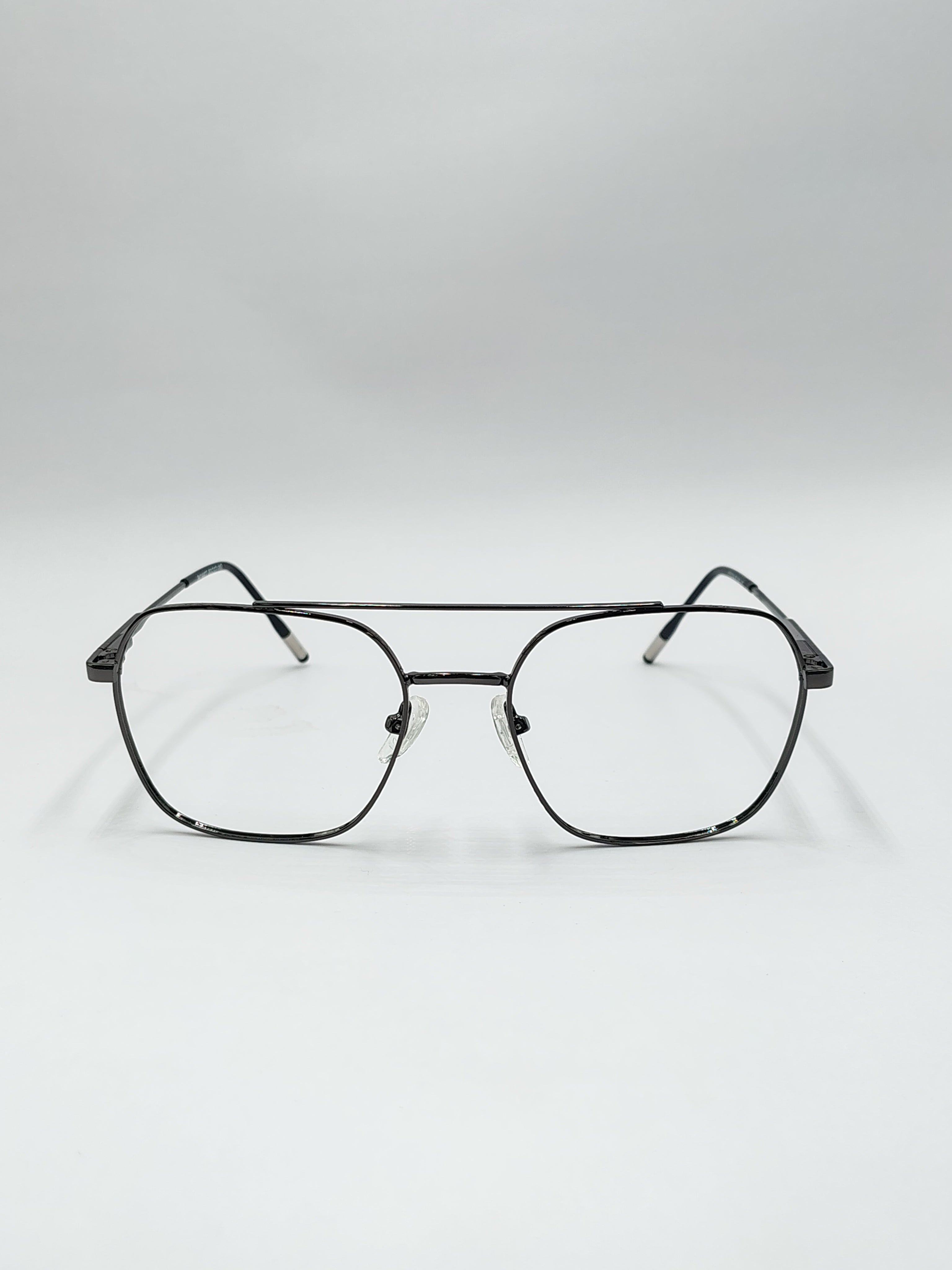 eyeket vision plus metallic black double bar frame