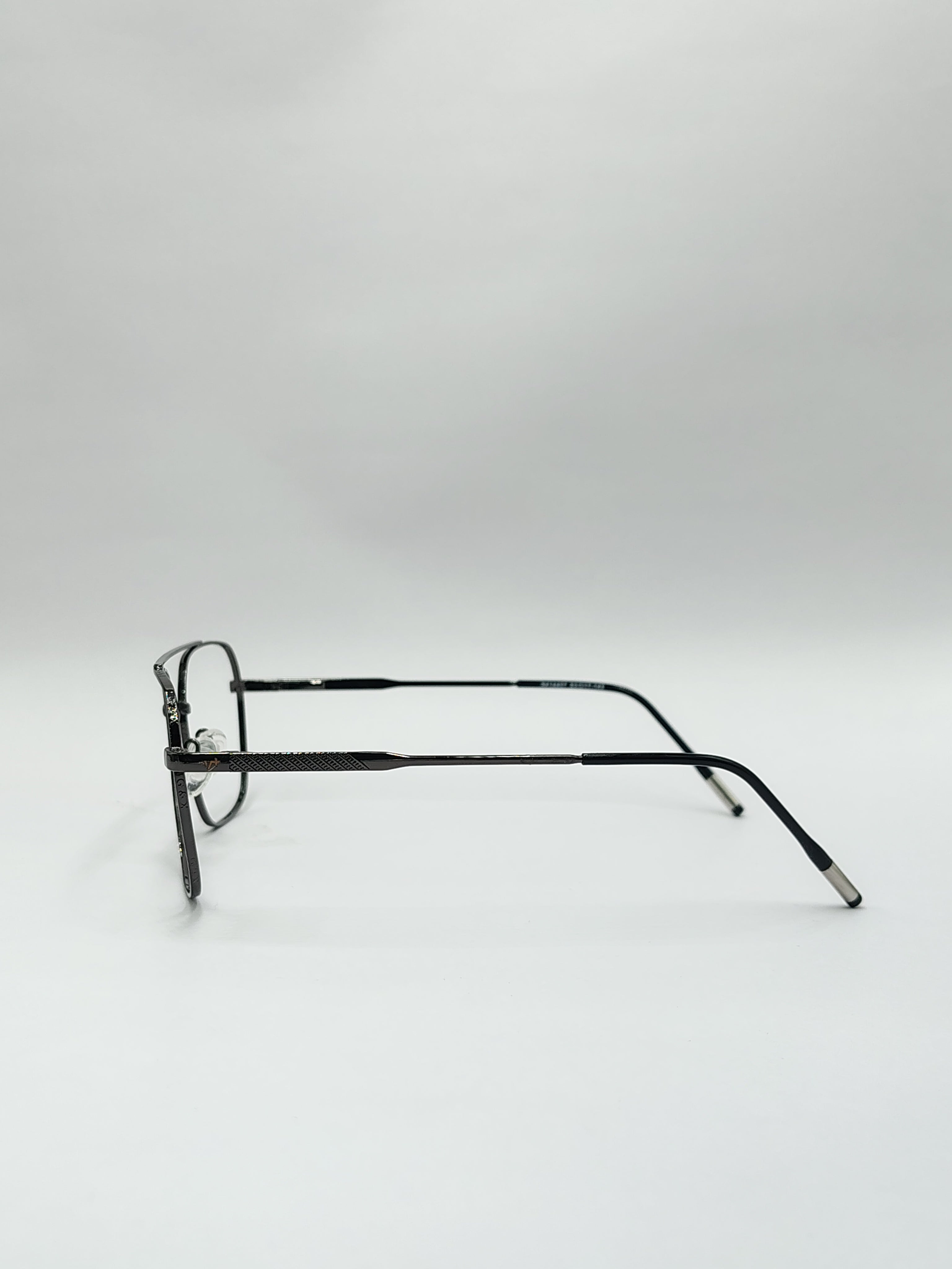 eyeket vision plus metallic black double bar frame