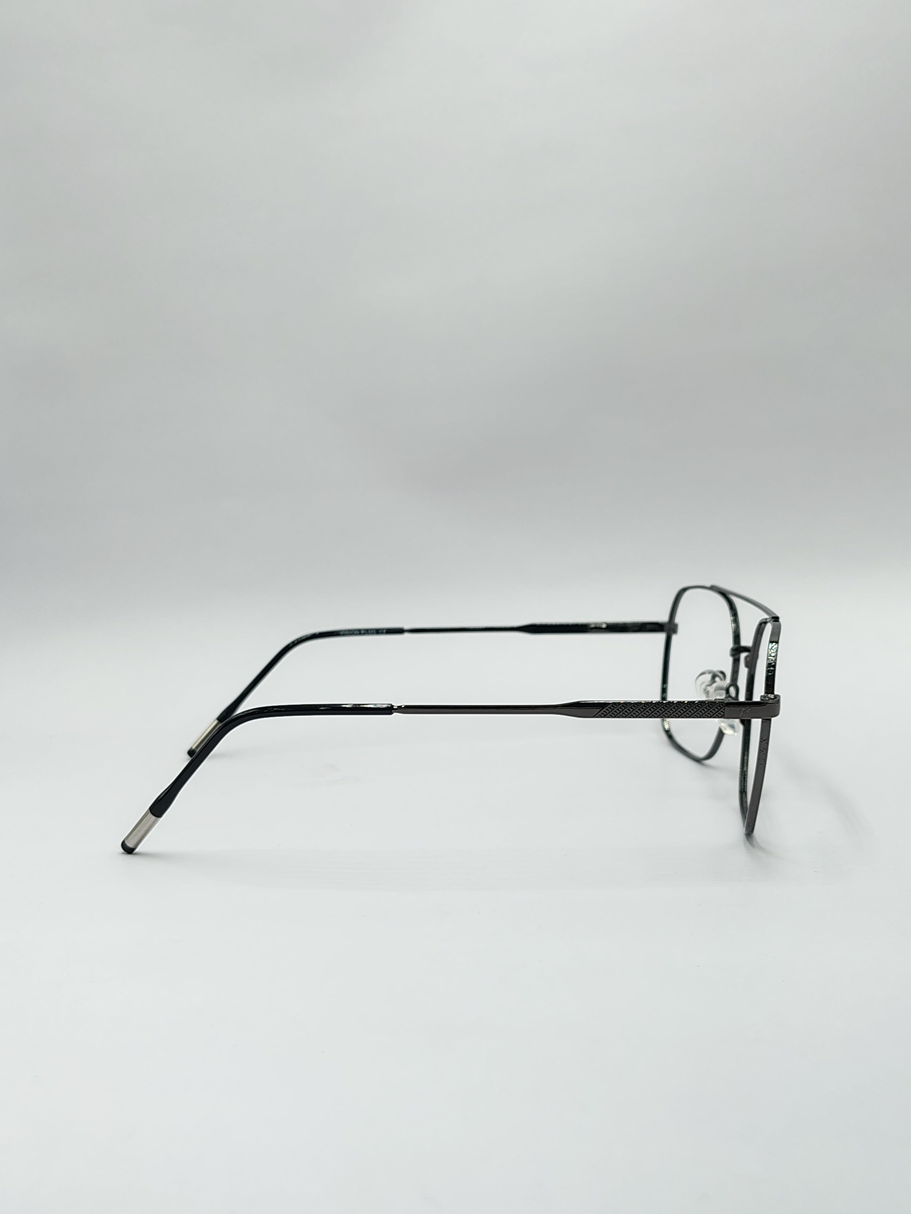 eyeket vision plus metallic black double bar frame