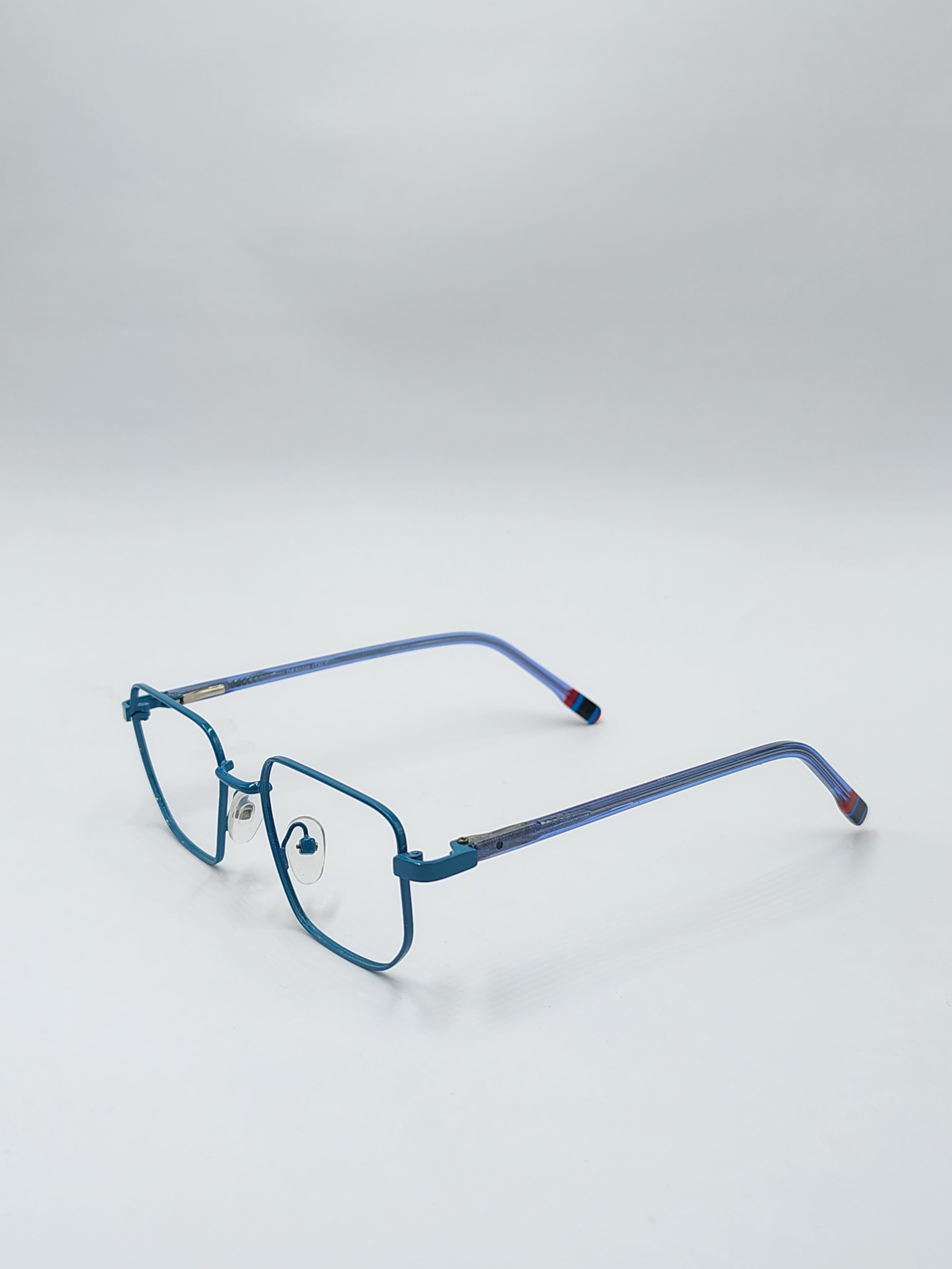 eyeket olamide sky blue metal frame
