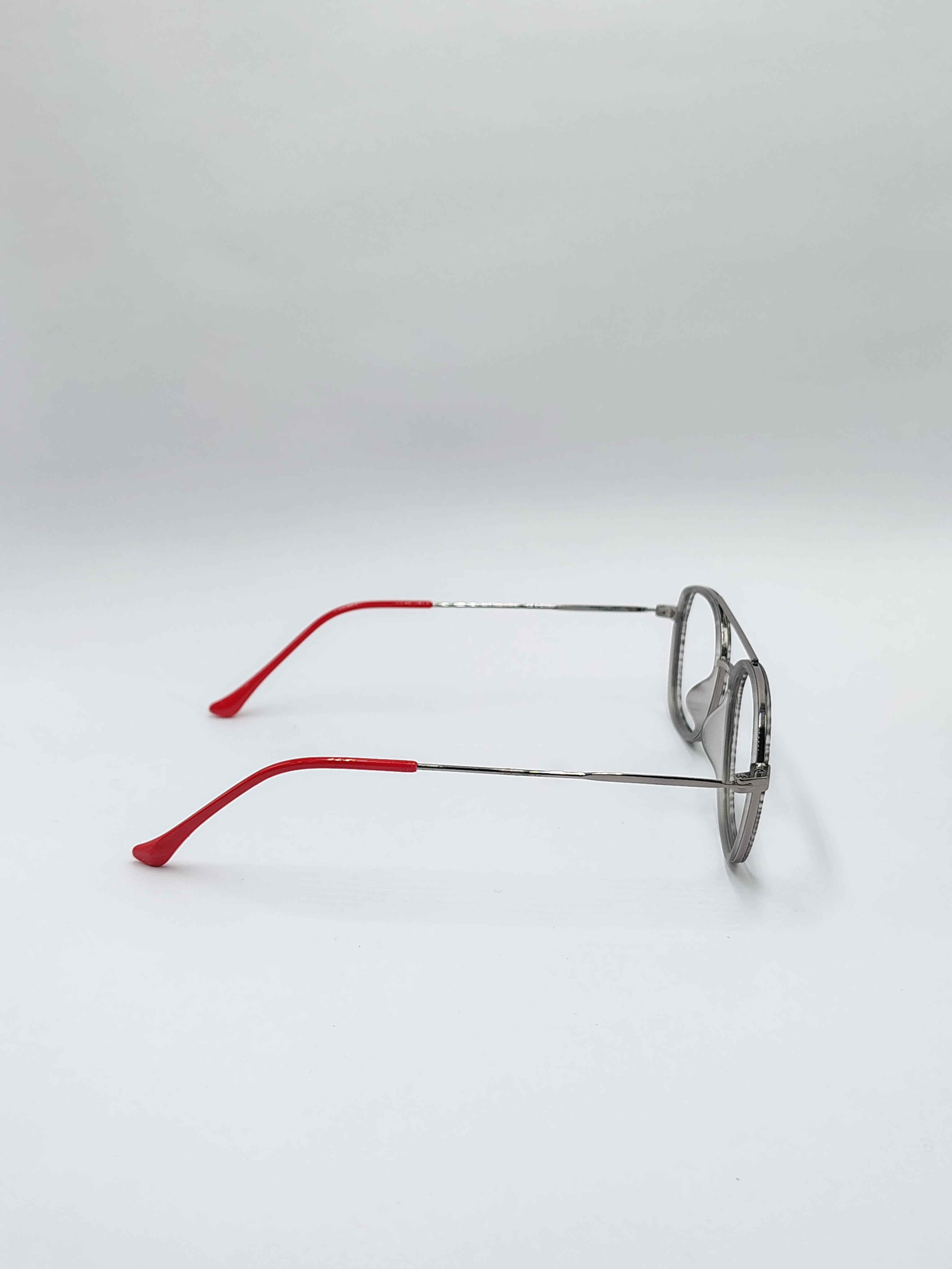 vision plus kenear black and red metal frame