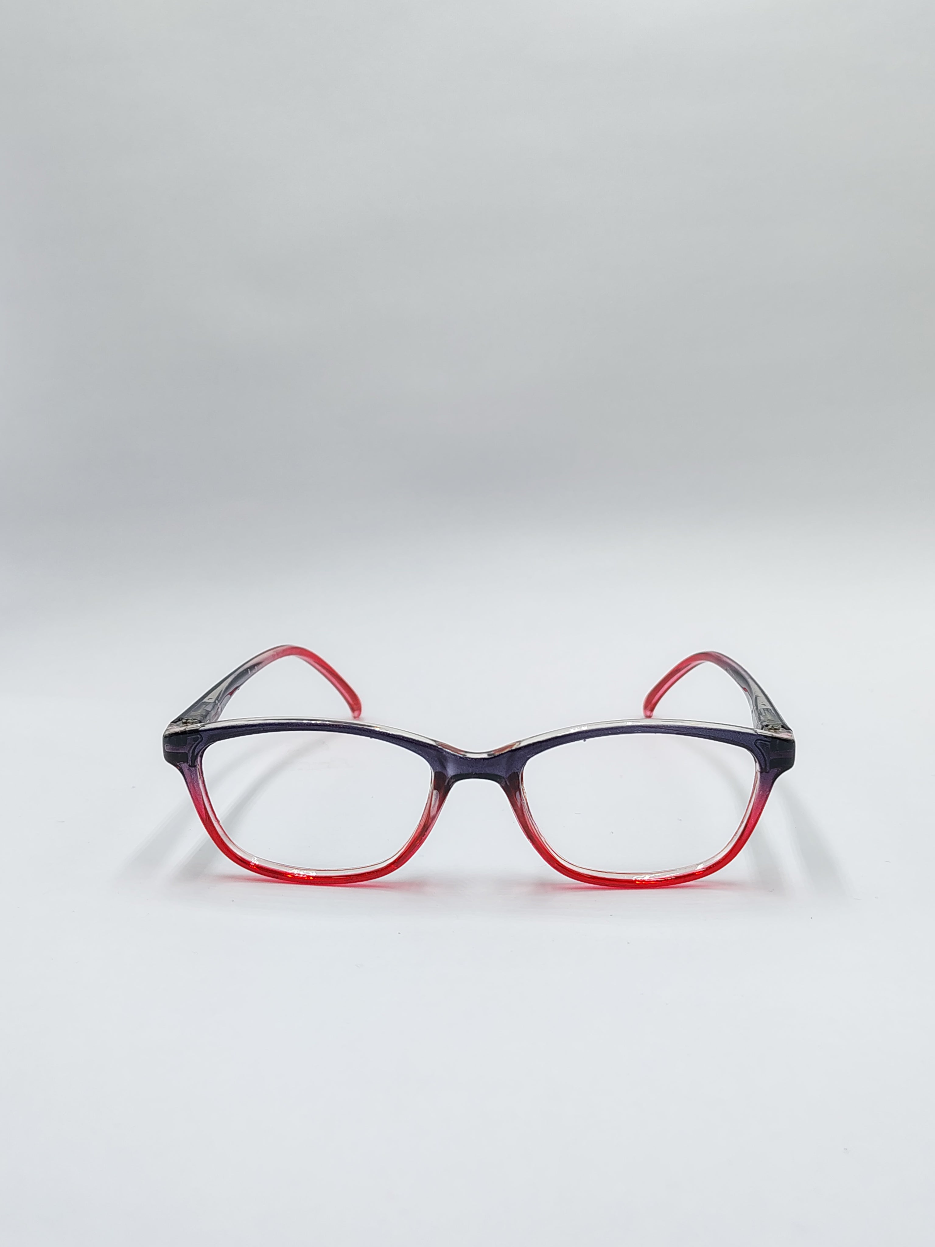 vision plus transparent black and red shade frame