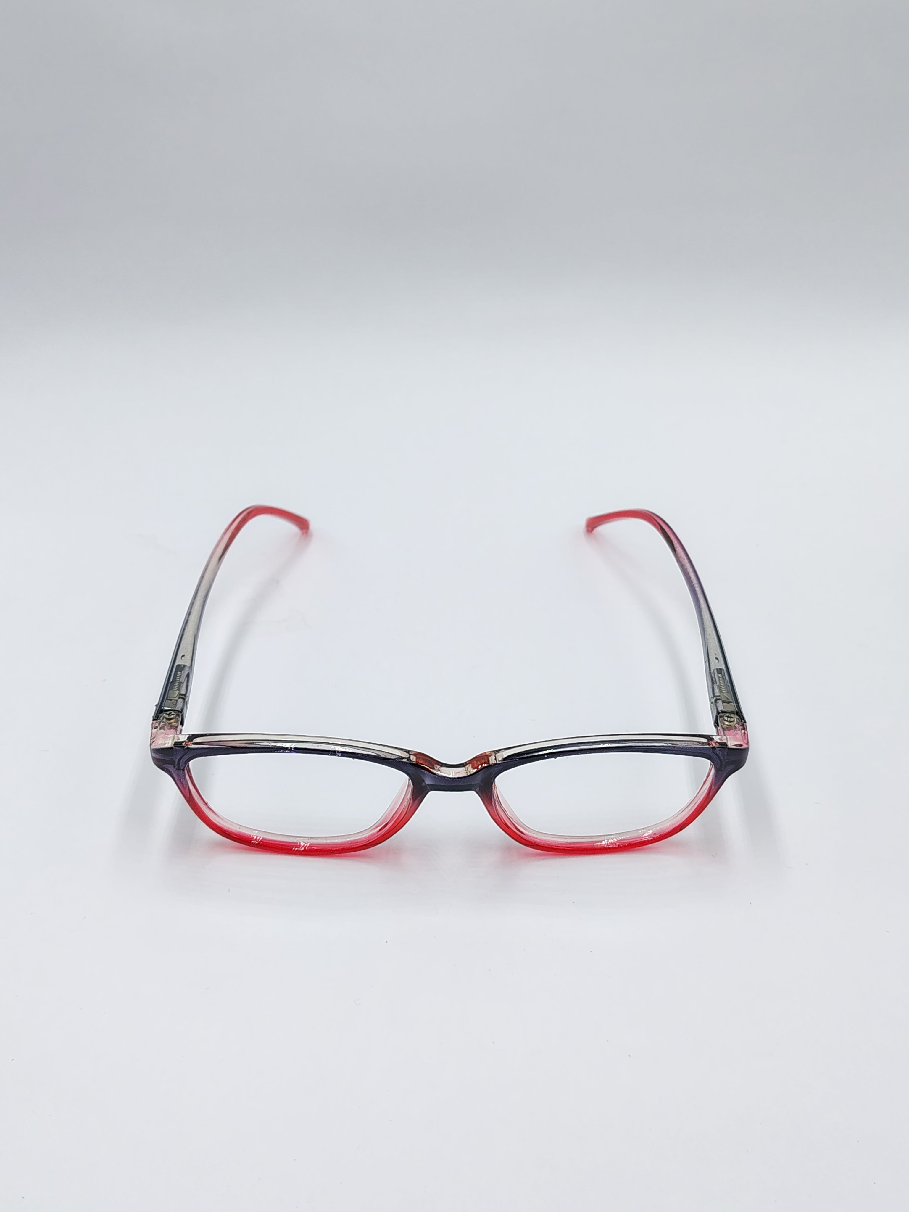 vision plus transparent black and red shade frame