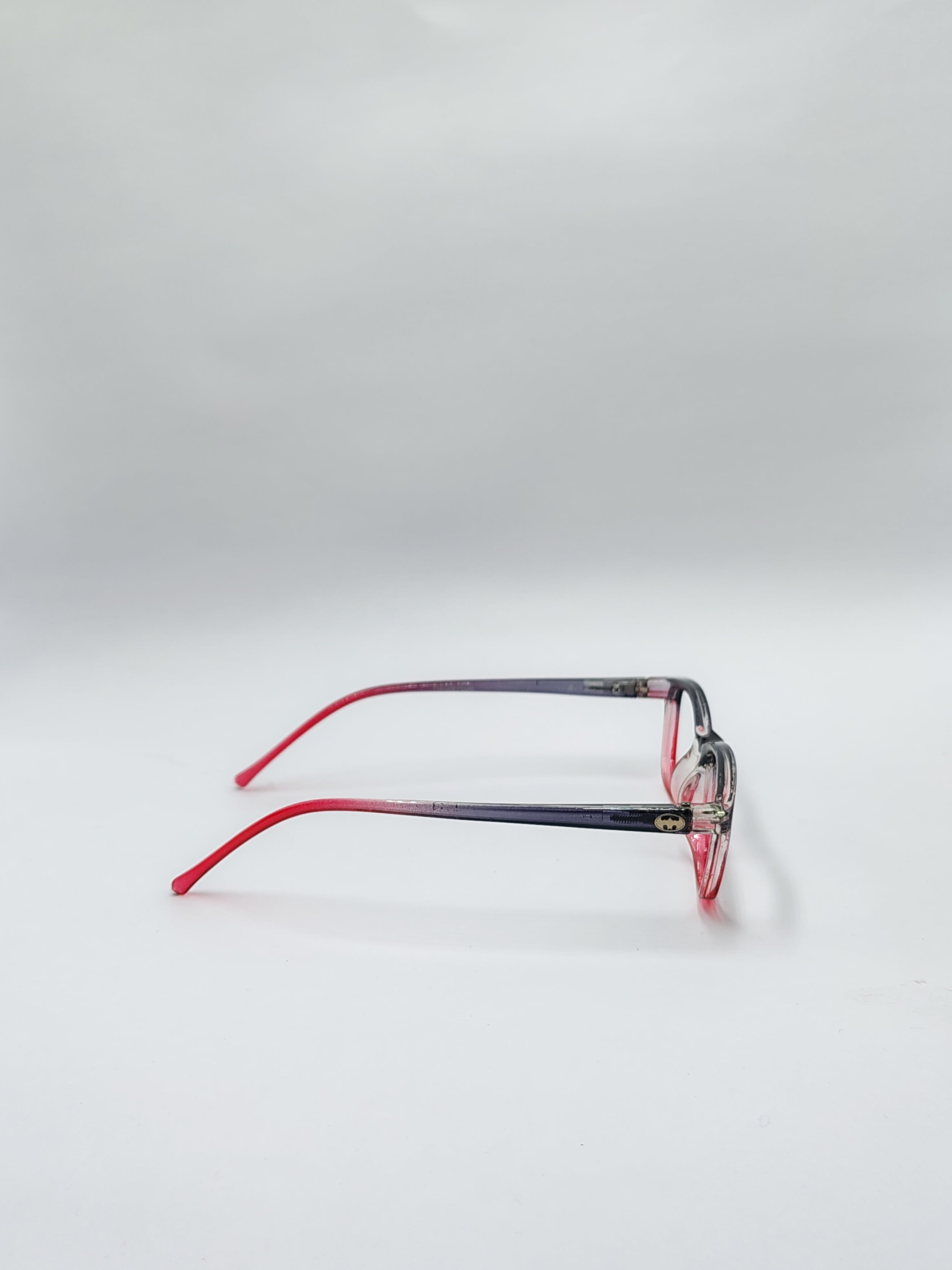 vision plus transparent black and red shade frame
