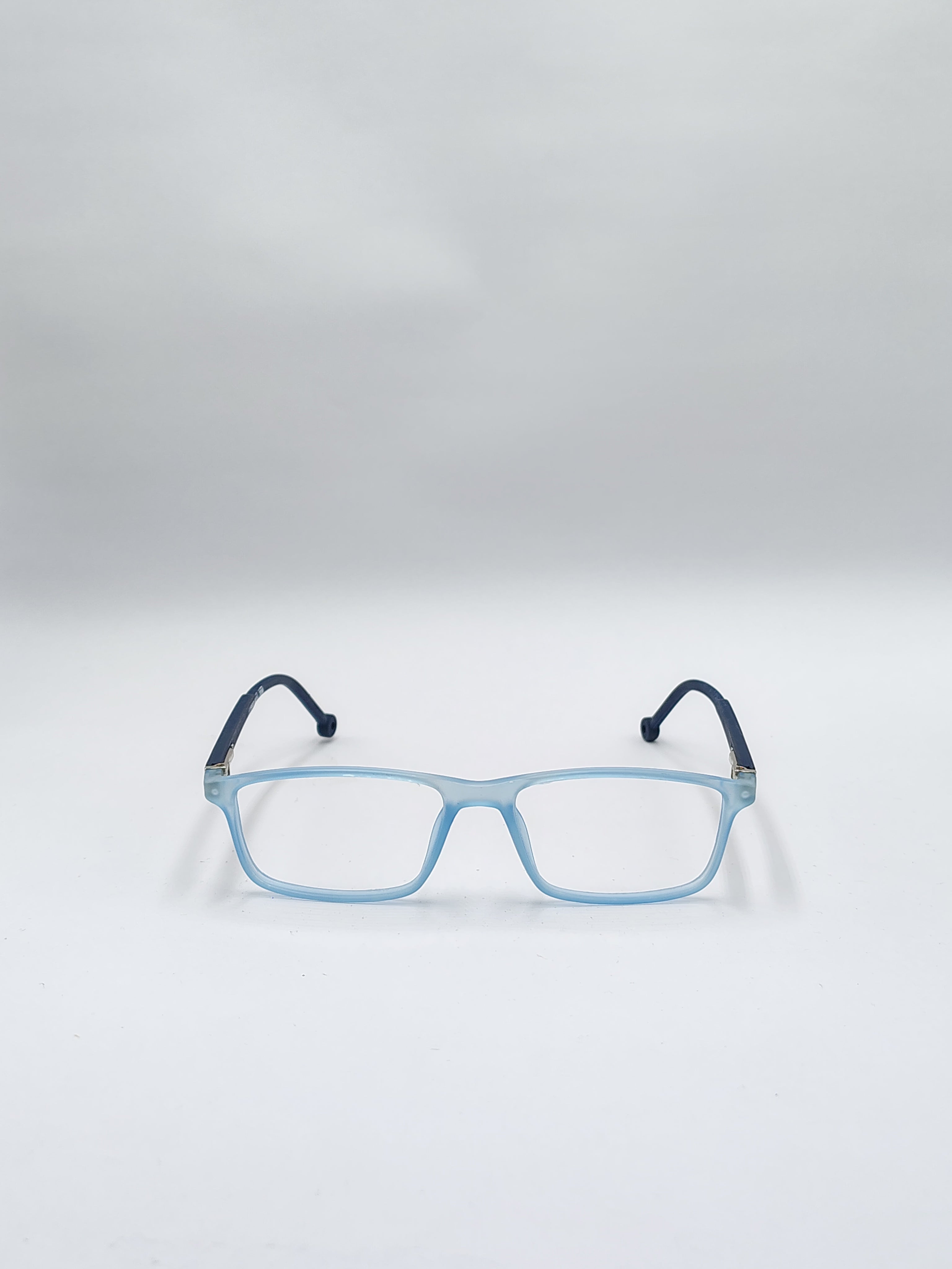 vision plus hybrid matte sky and navy blue frame