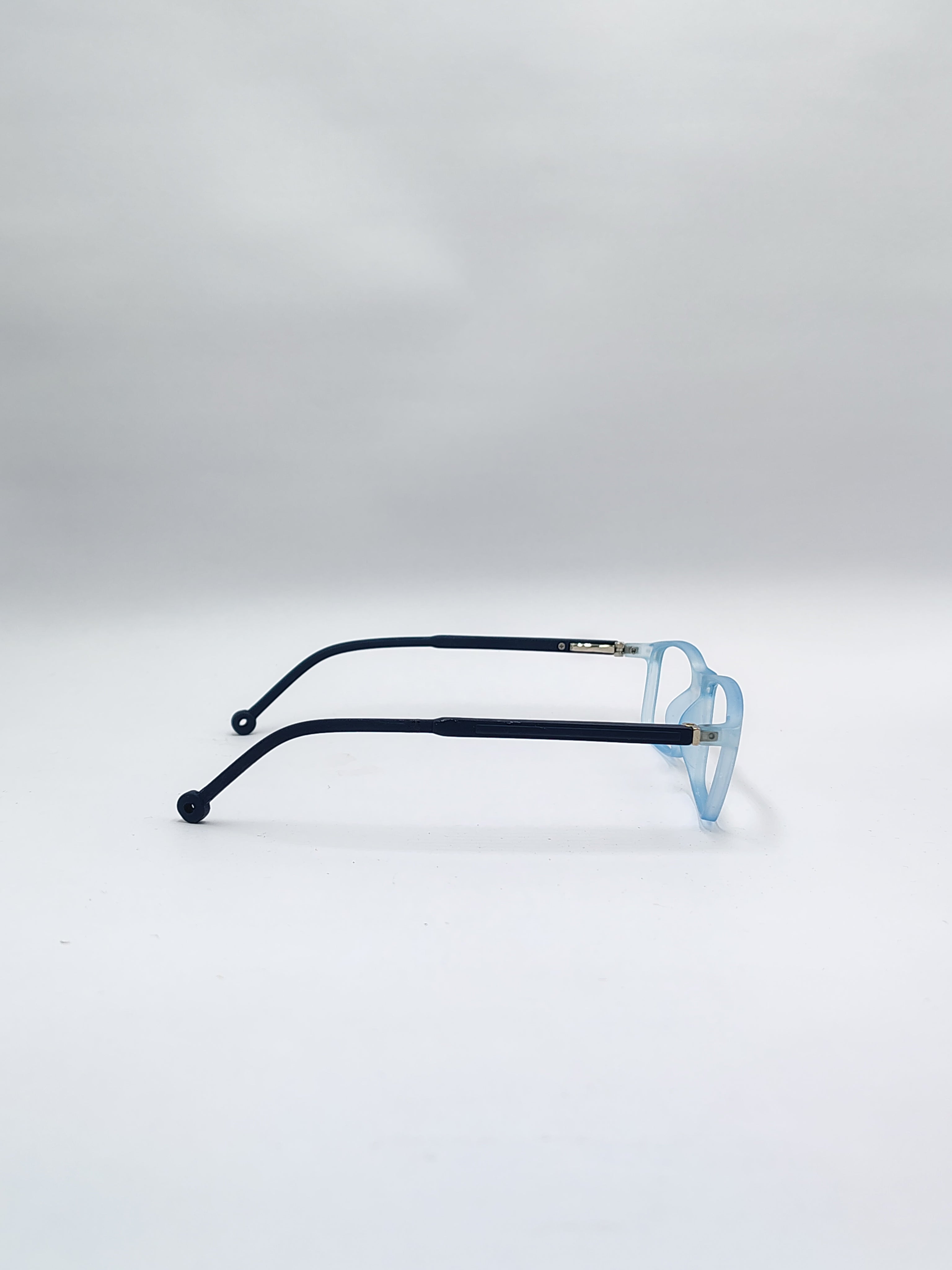 vision plus hybrid matte sky and navy blue frame