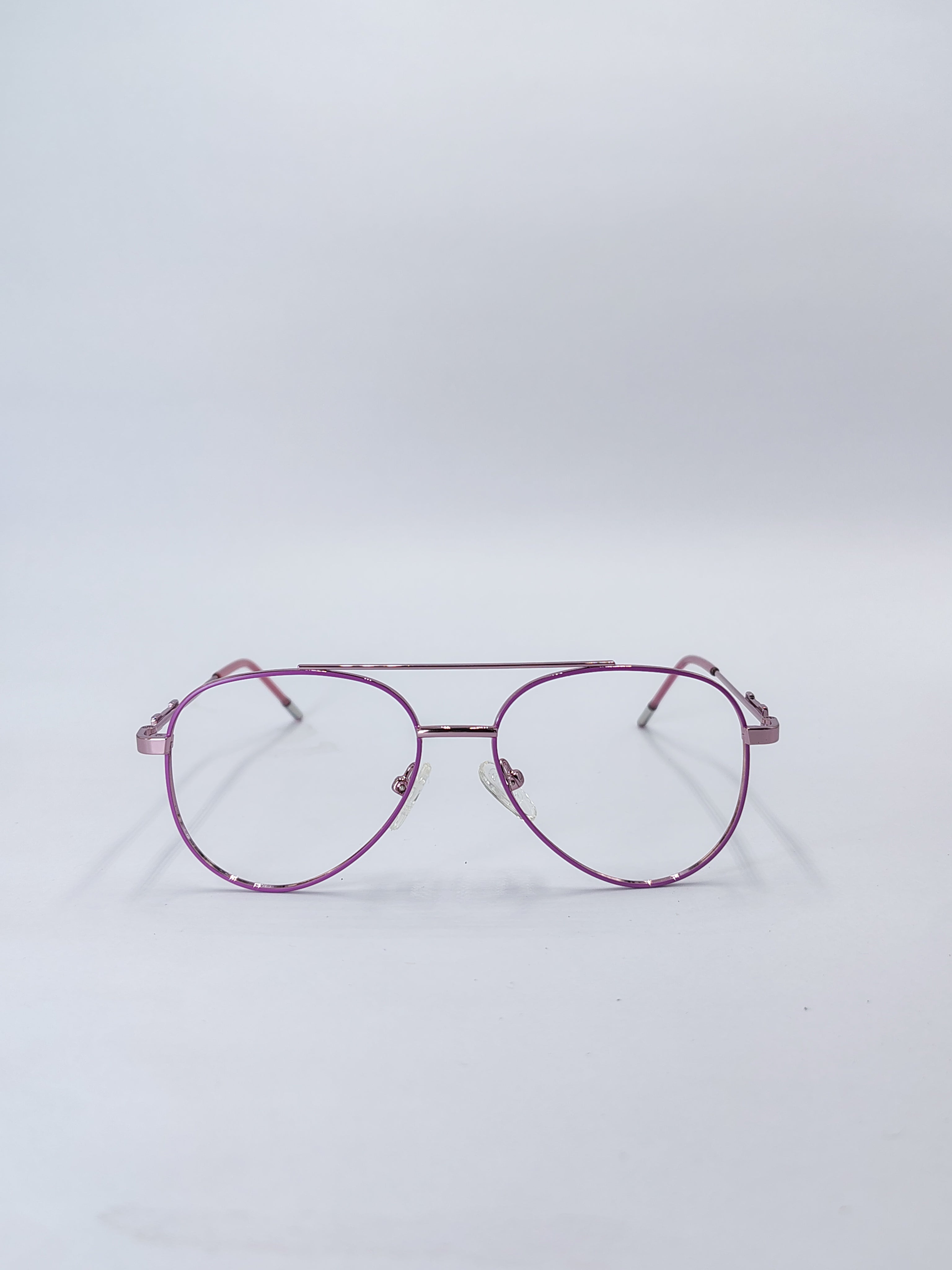 vision plus aviator metallic pink metal frame