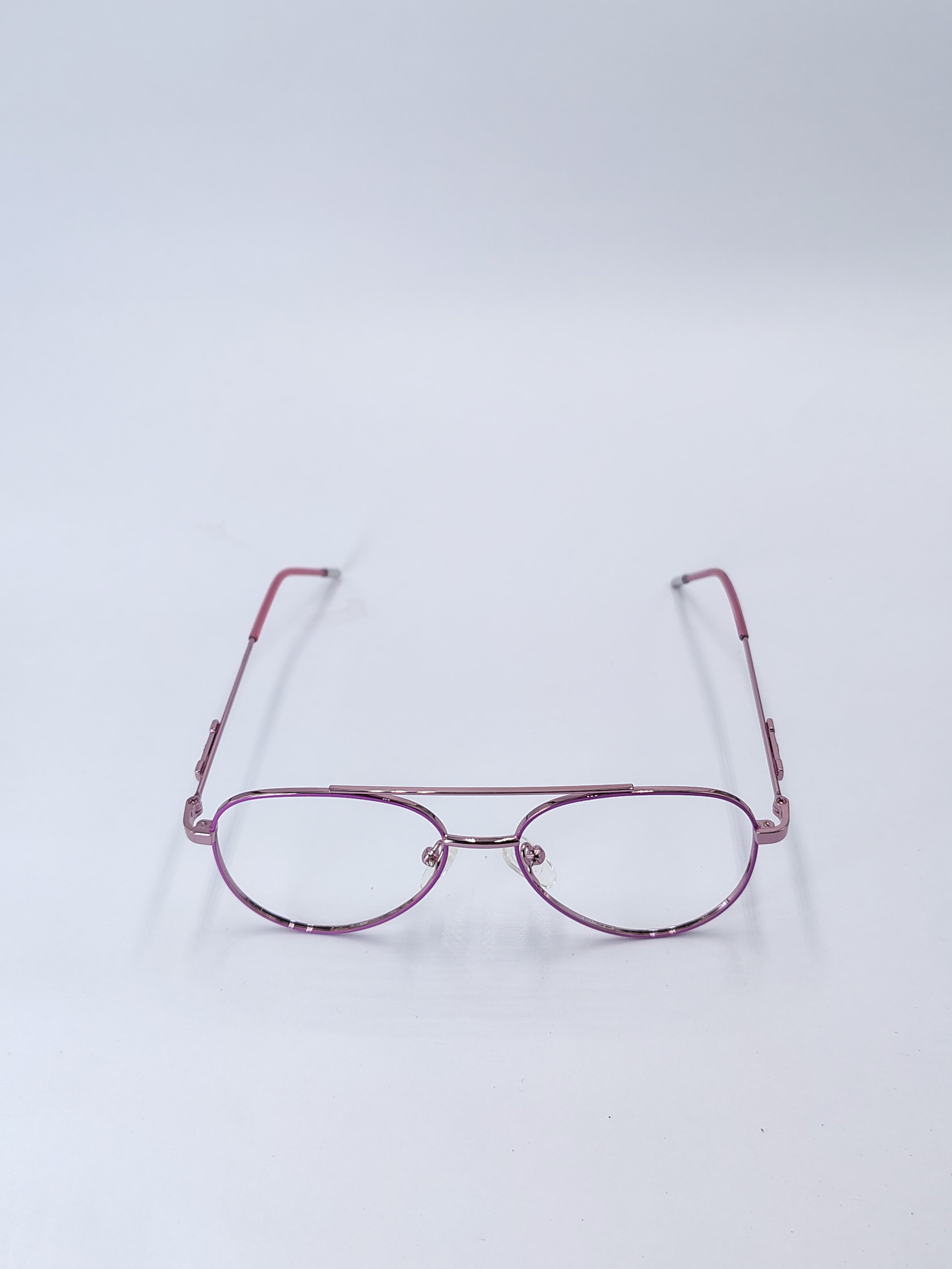 vision plus aviator metallic pink metal frame