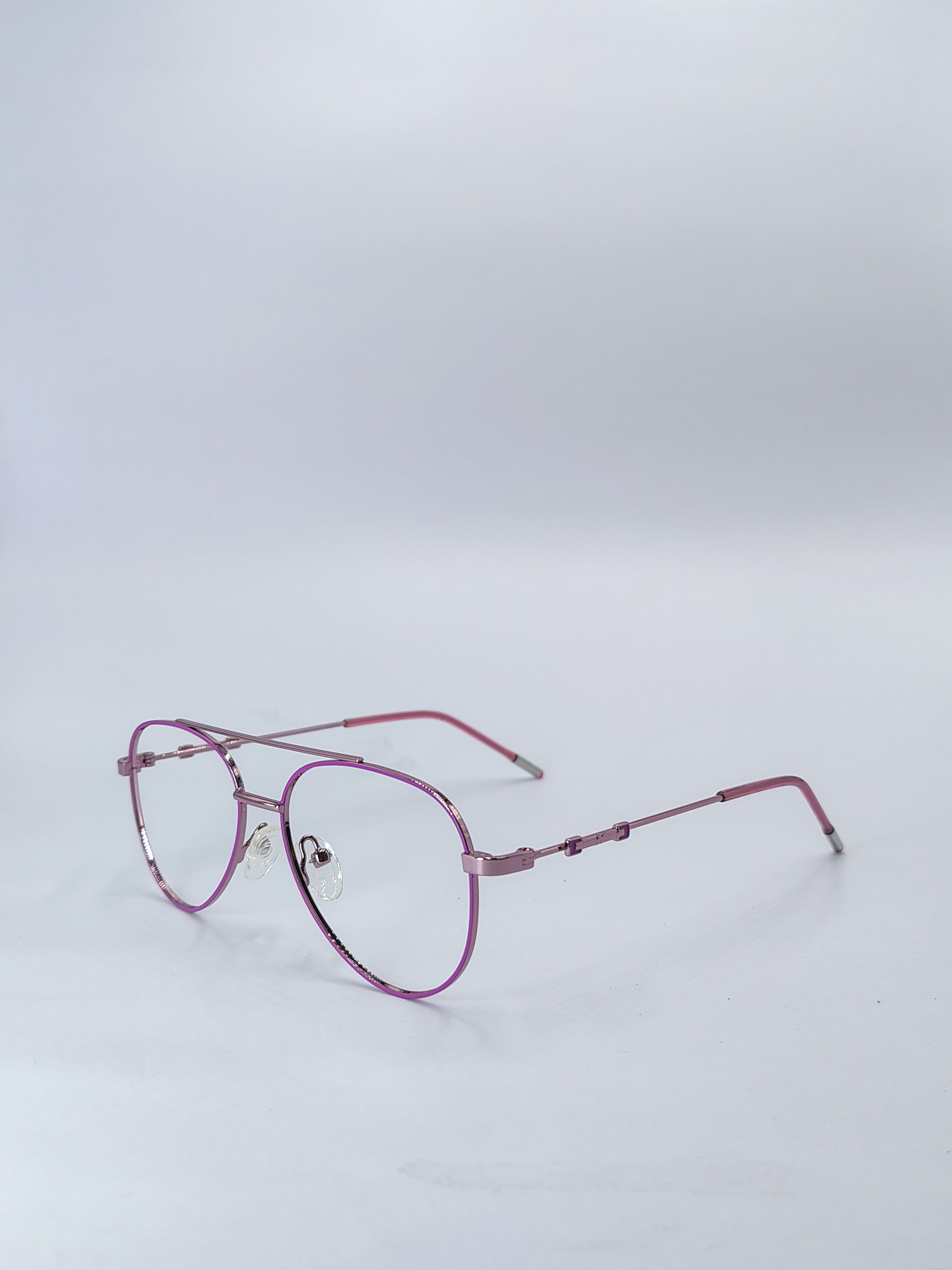 vision plus aviator metallic pink metal frame