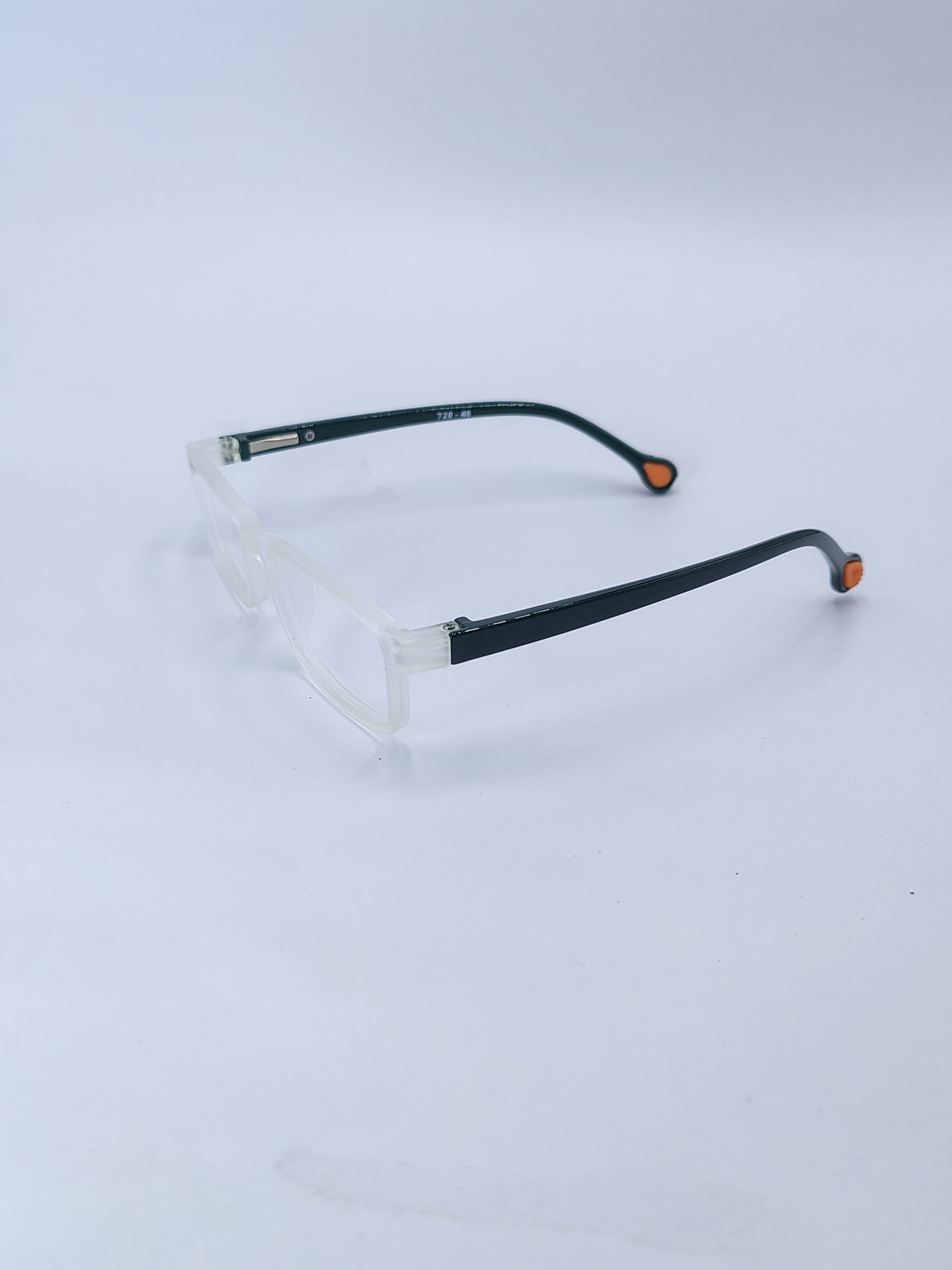 vision plus raw matte white and gloss green frame