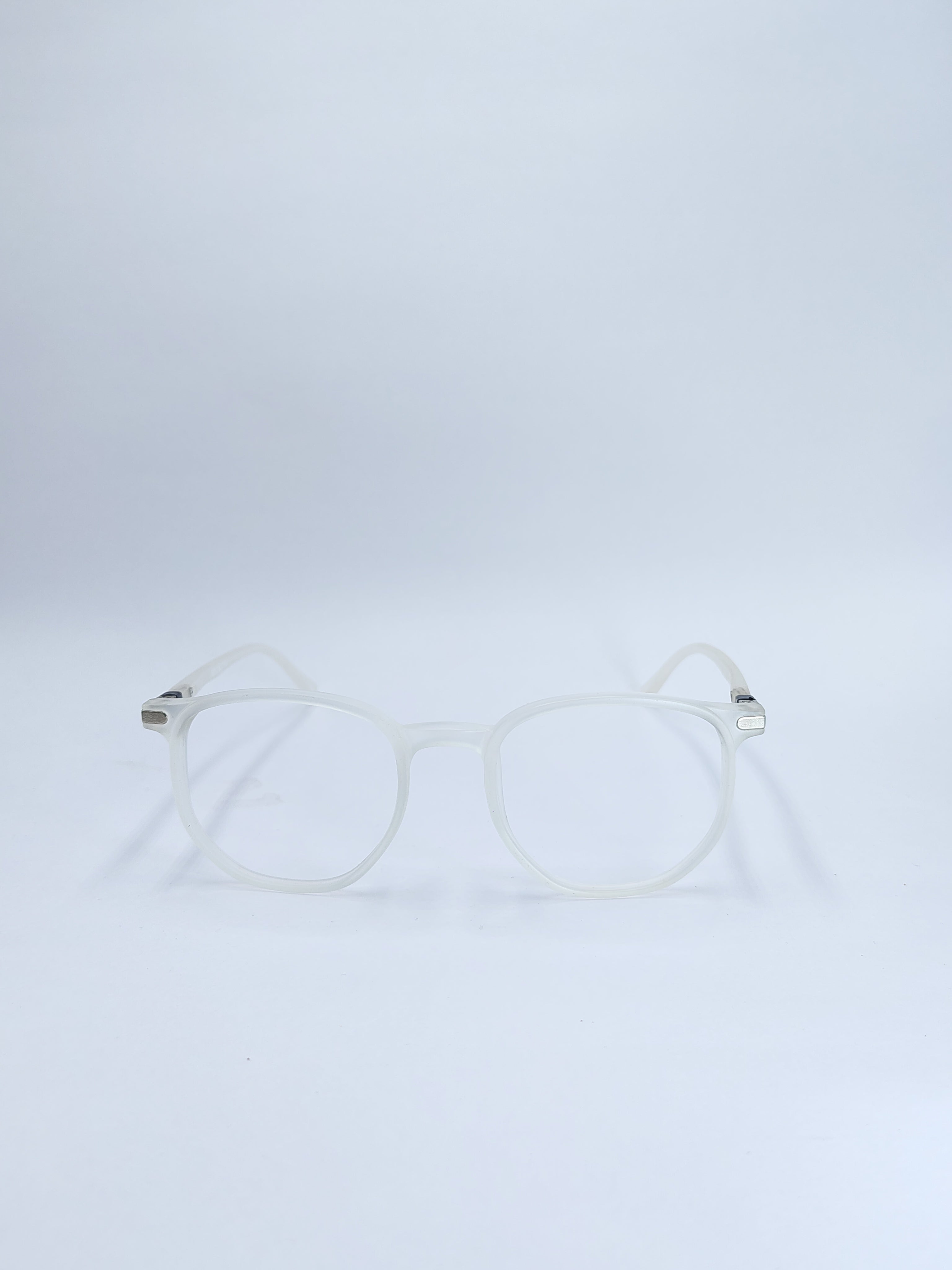 vision plus frosted white frame