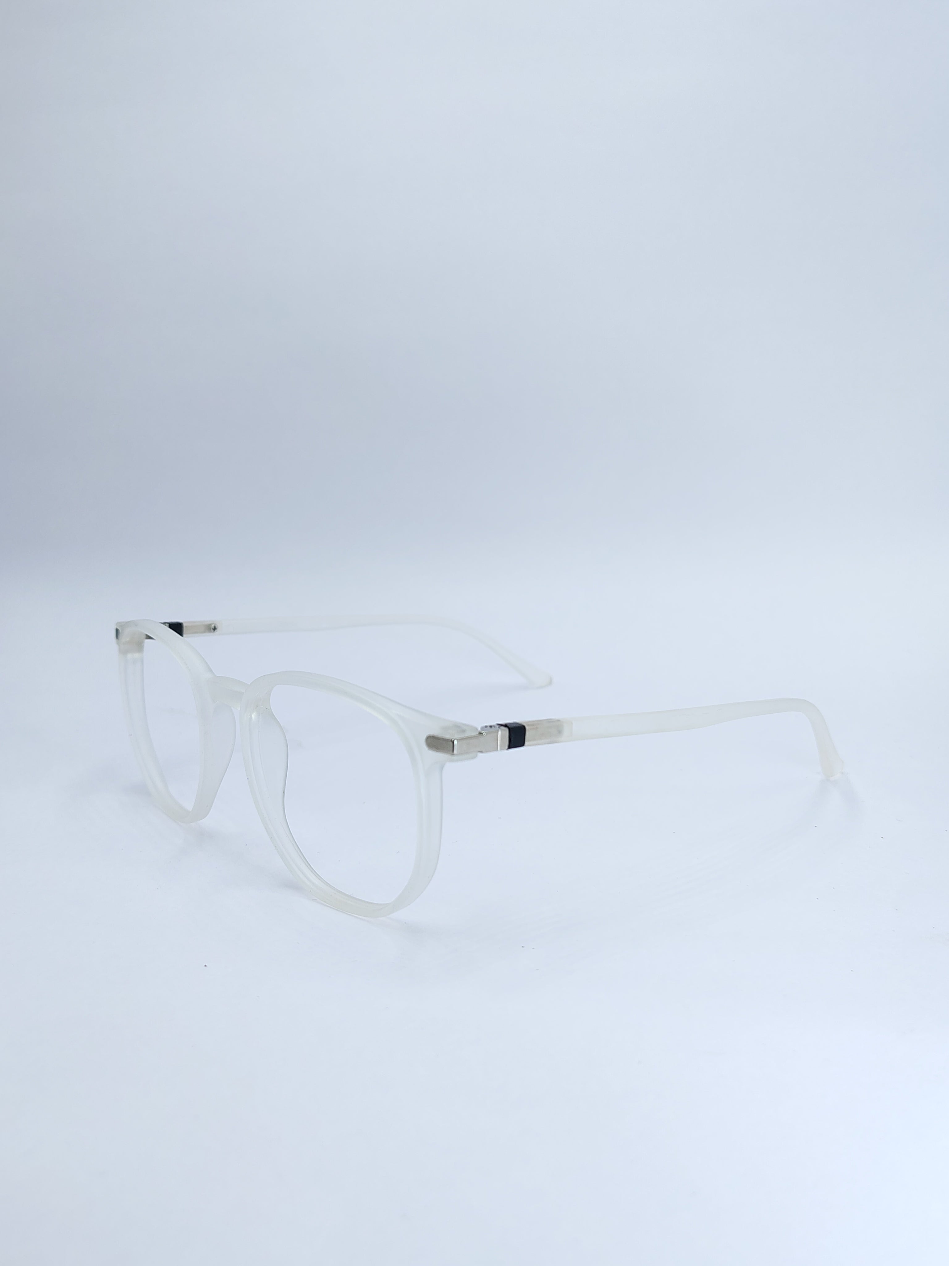 vision plus frosted white frame