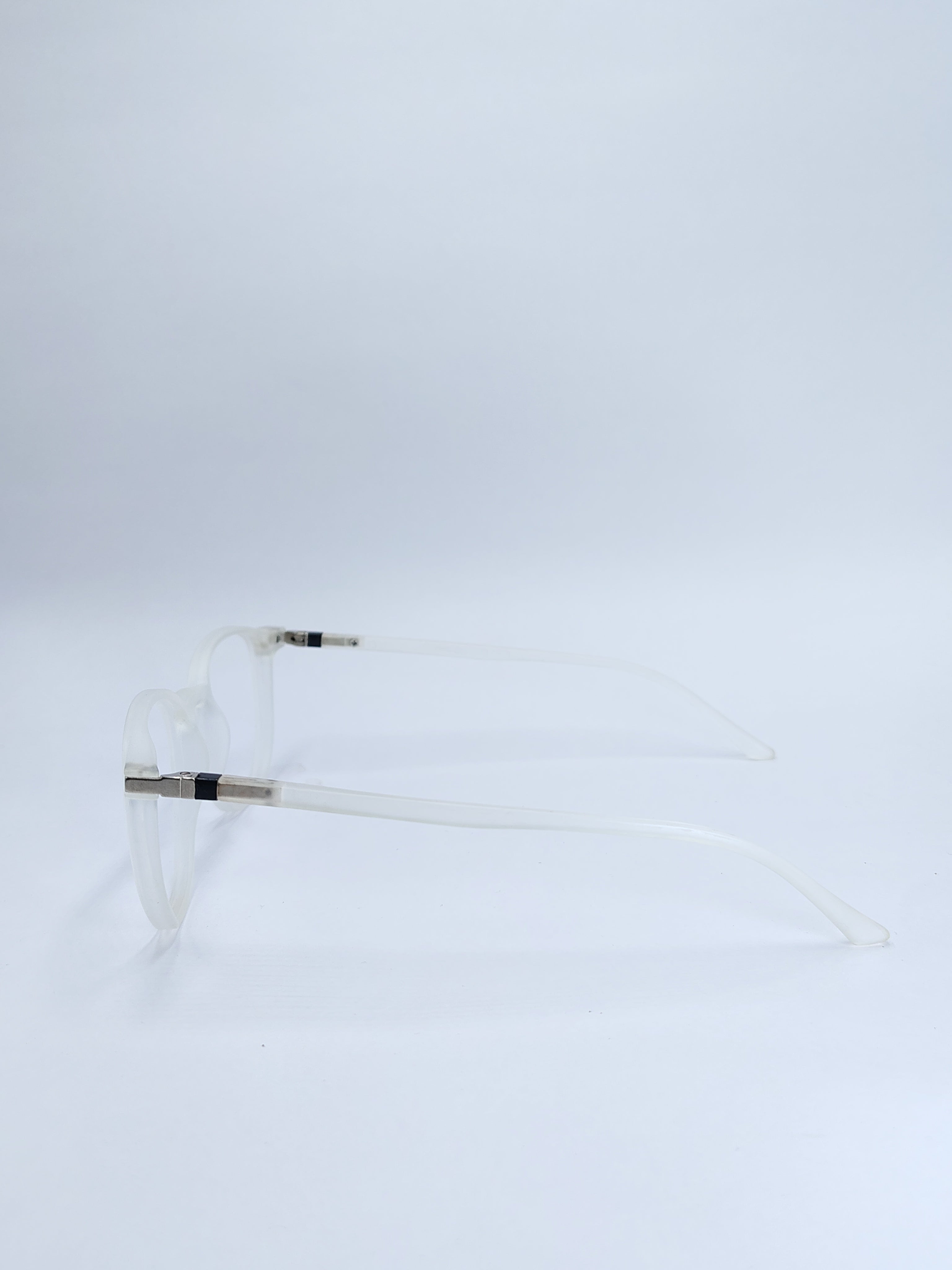 vision plus frosted white frame