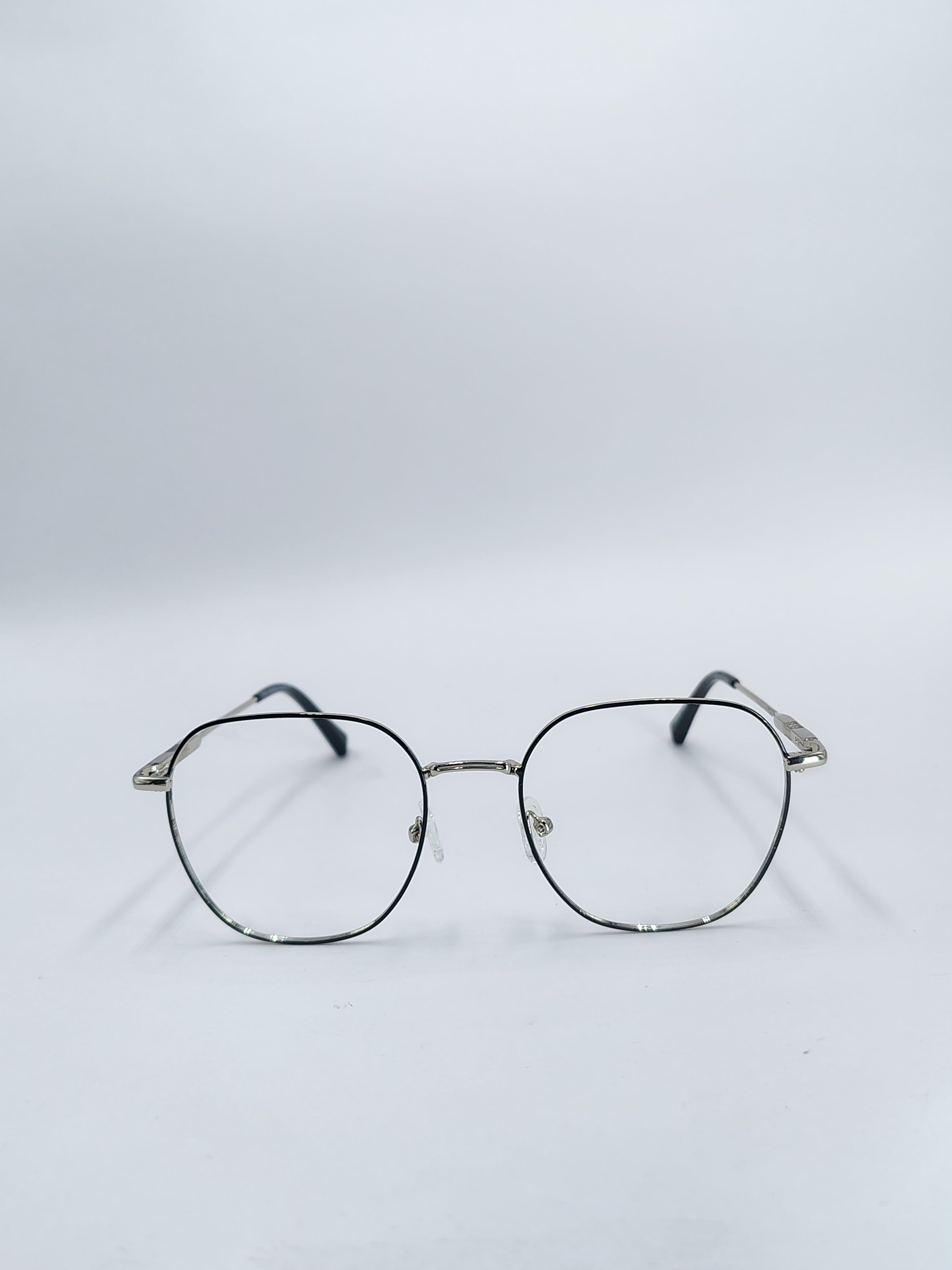 vision plus black and silver metallic frame