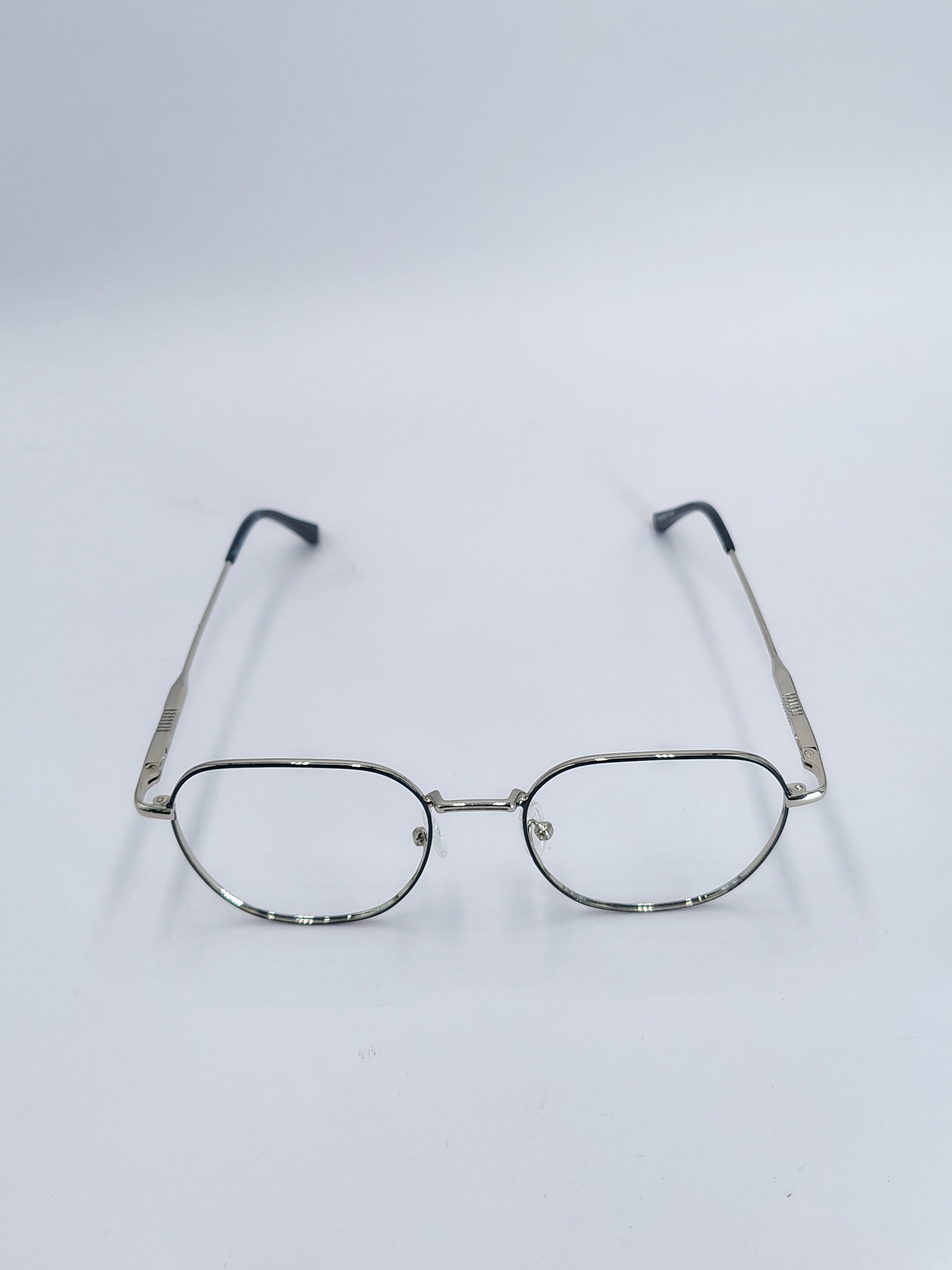 vision plus black and silver metallic frame