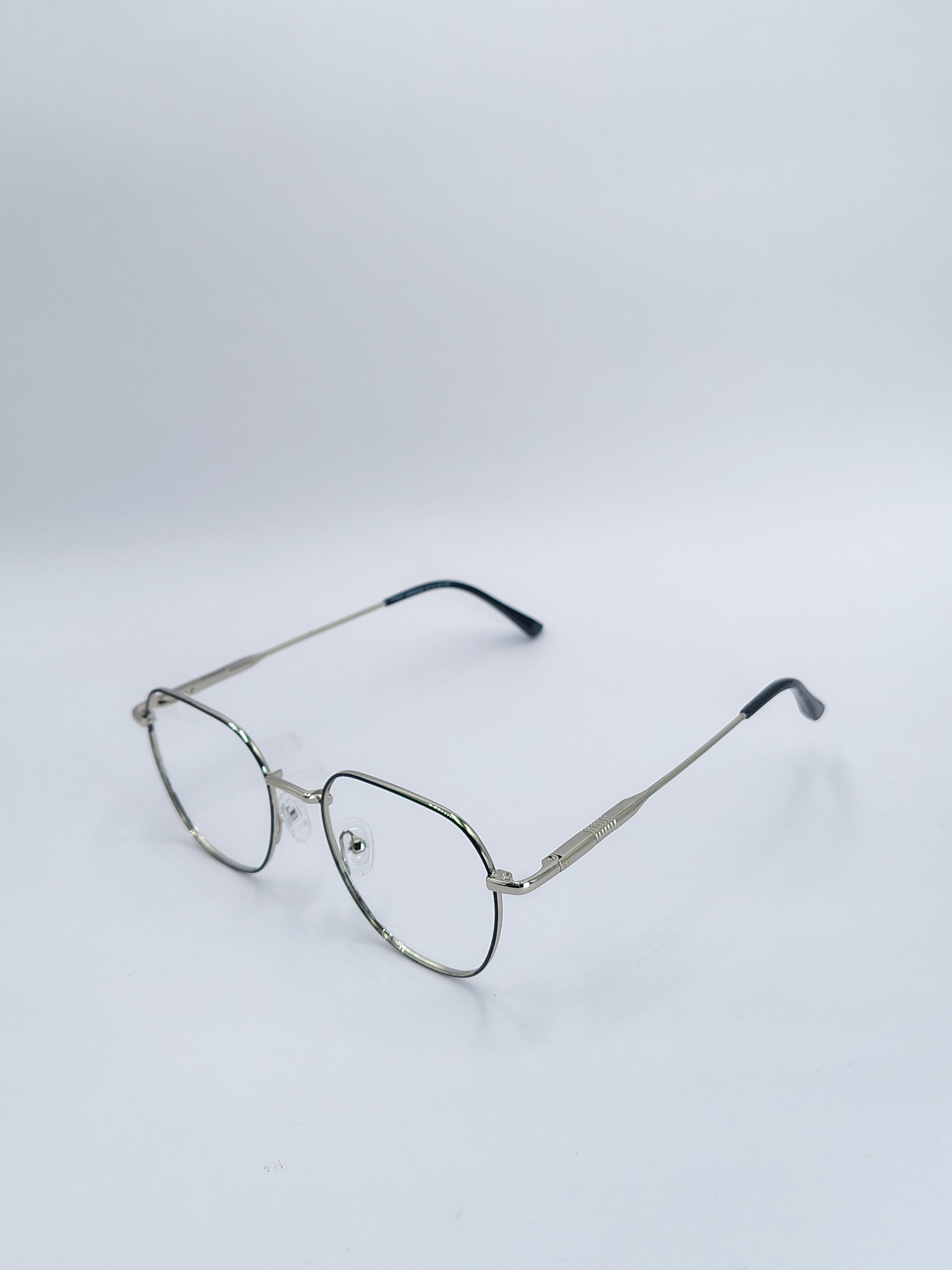 vision plus black and silver metallic frame