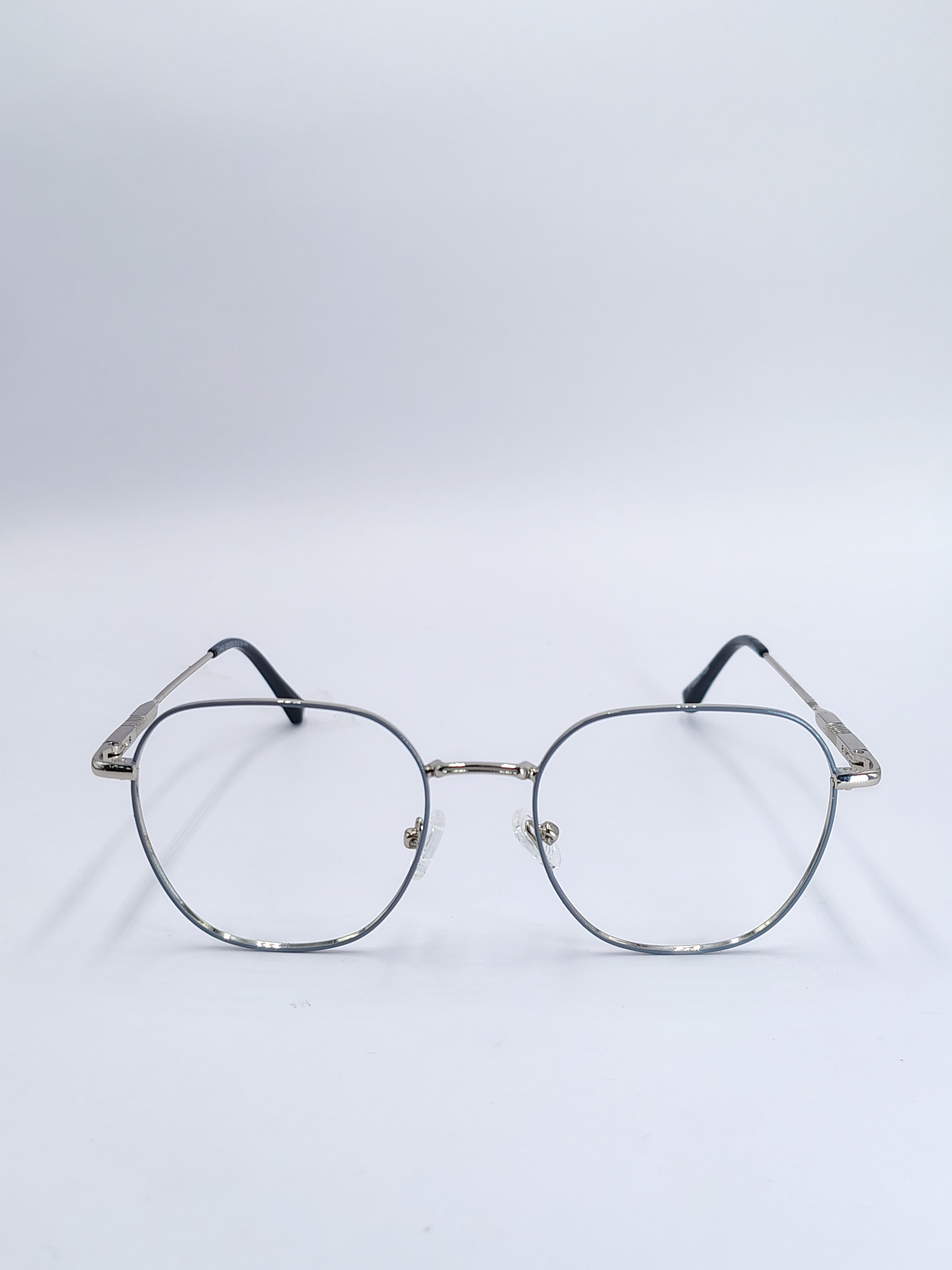 vision plus gray and silver metal frame