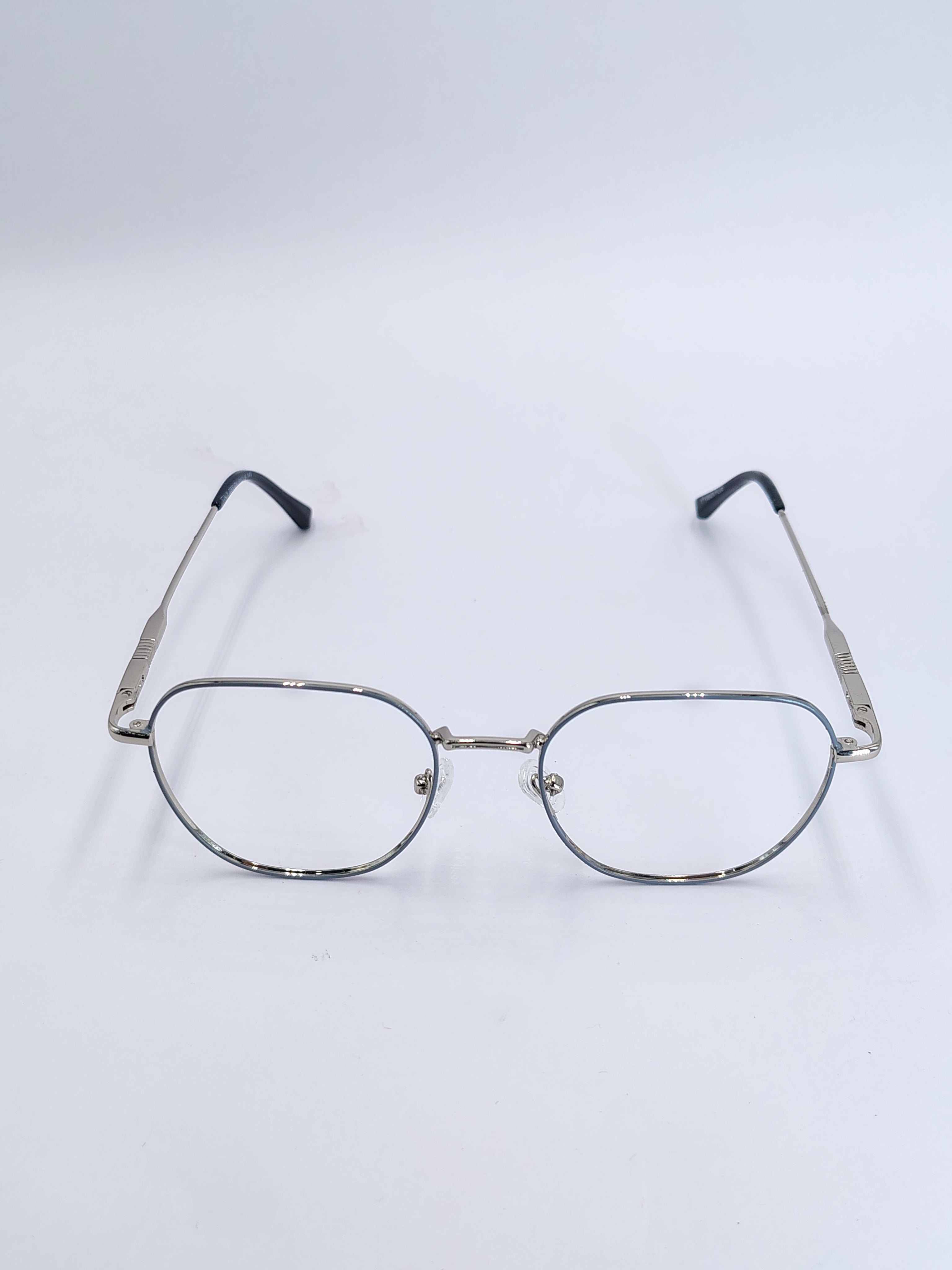 vision plus gray and silver metal frame
