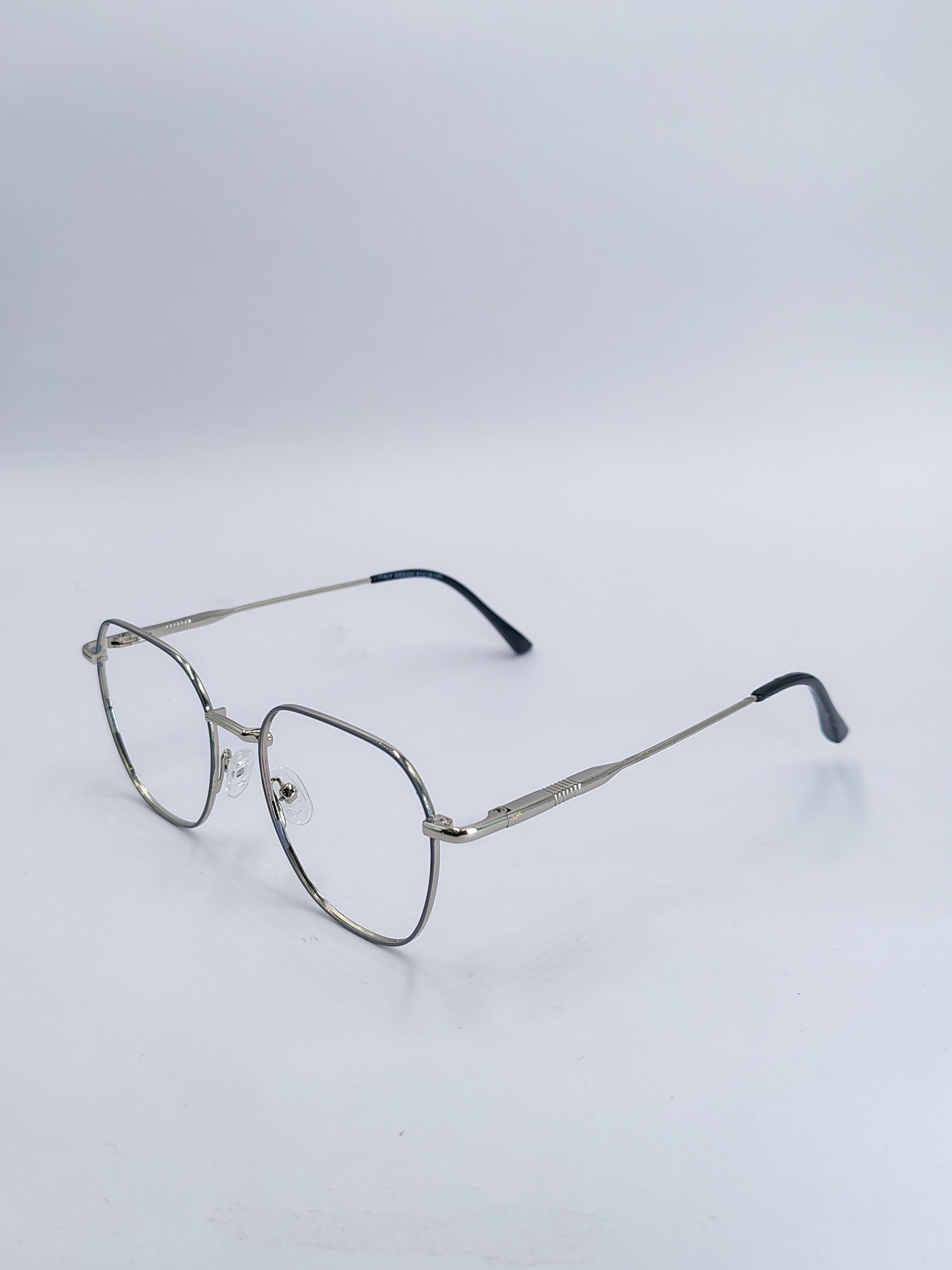 vision plus gray and silver metal frame