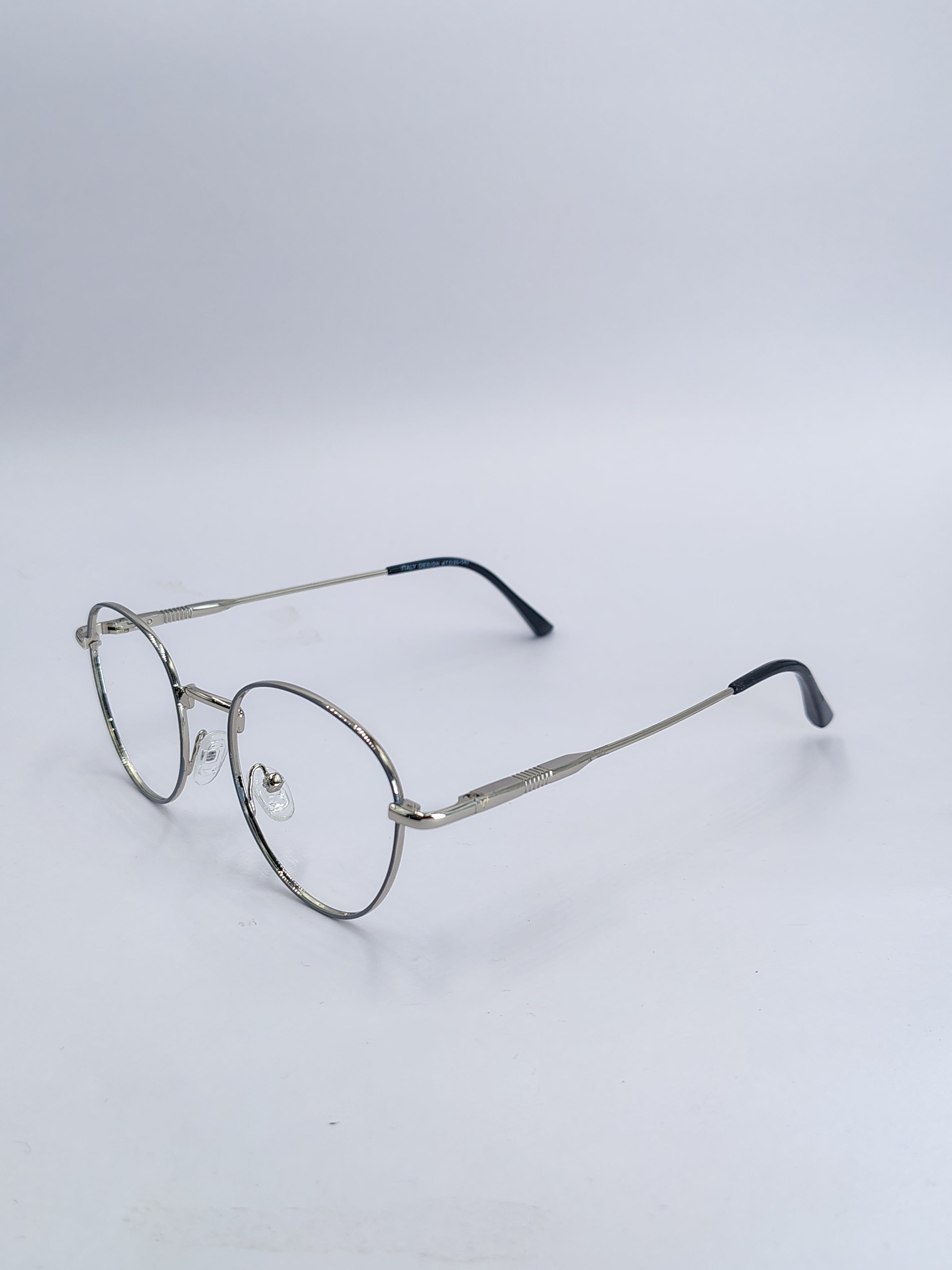 vision plus gray and silver metallic frame