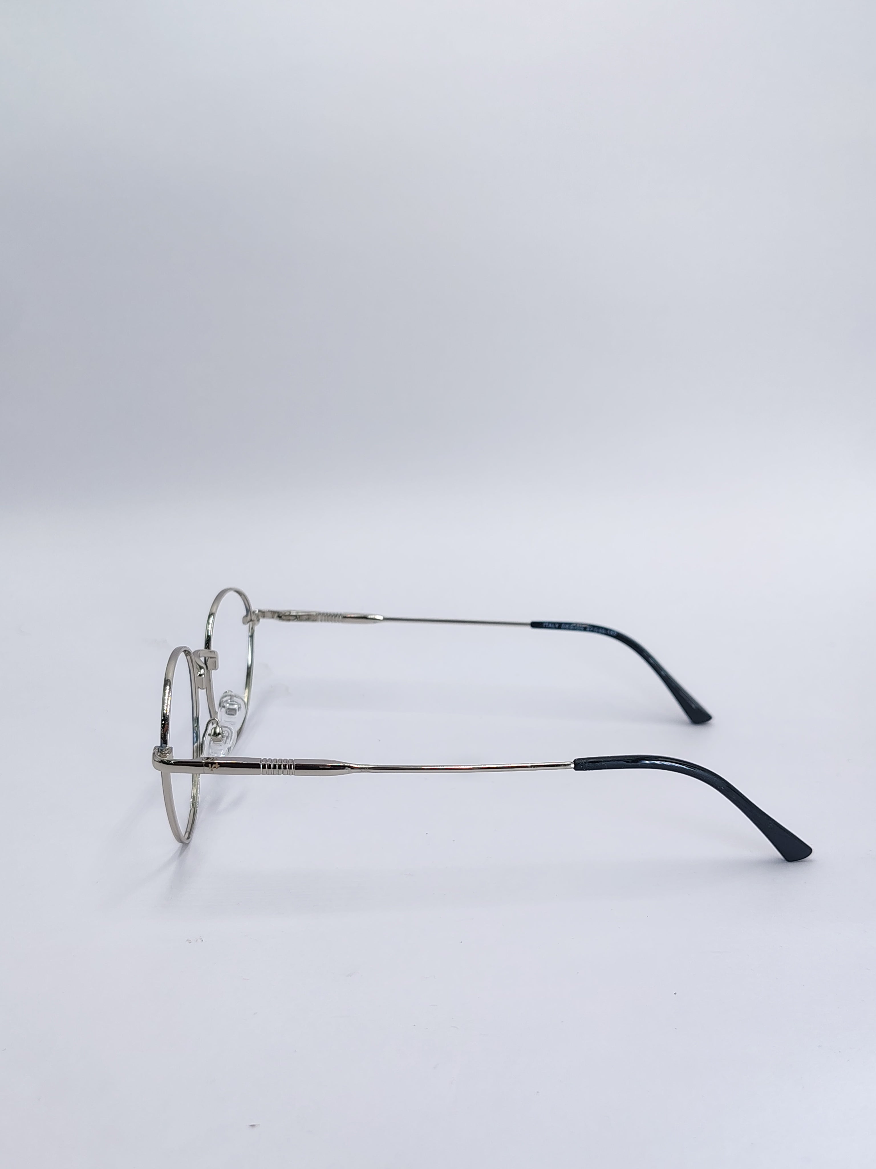 vision plus gray and silver metallic frame