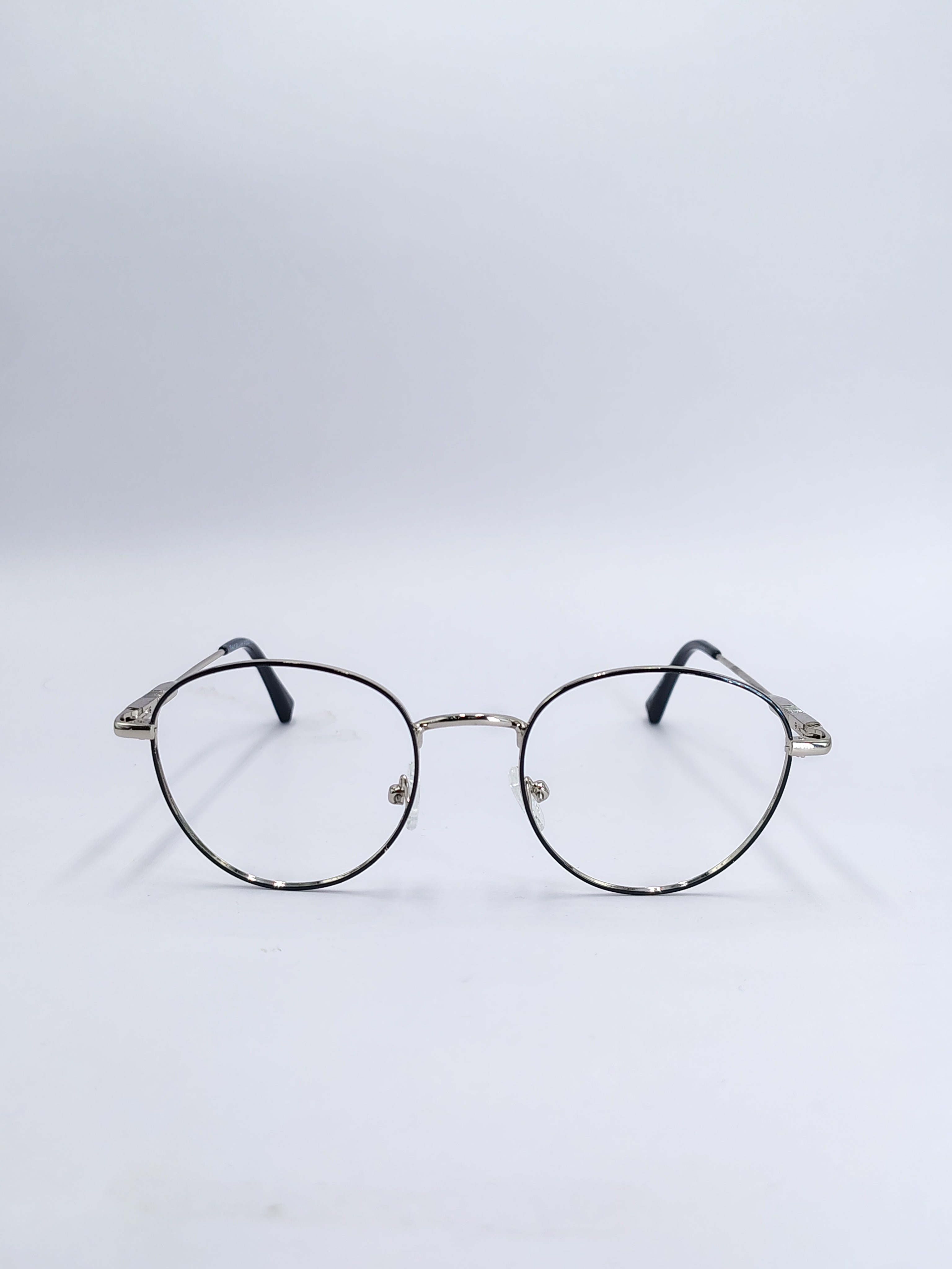 vision plus black and silver metallic frame