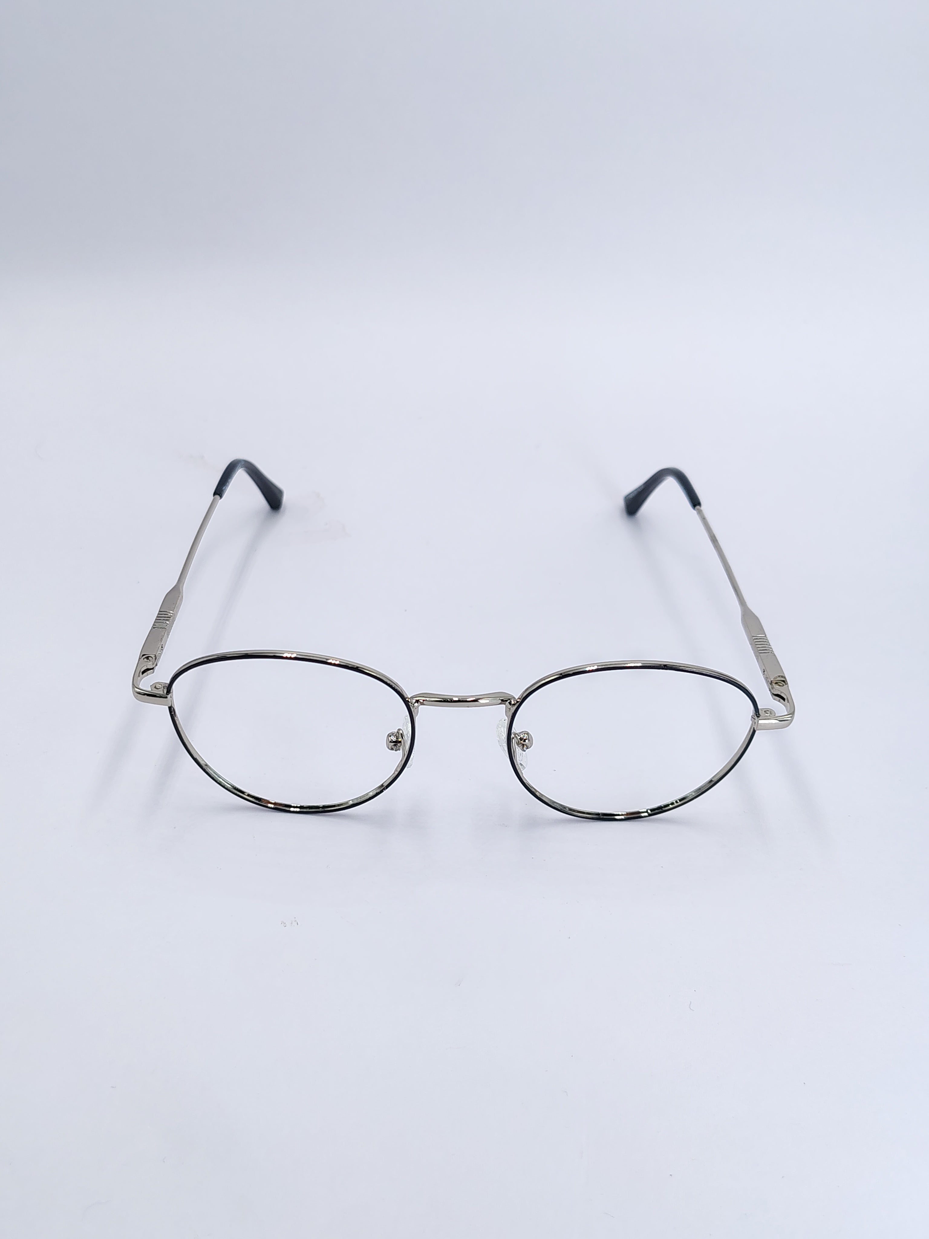 vision plus black and silver metallic frame