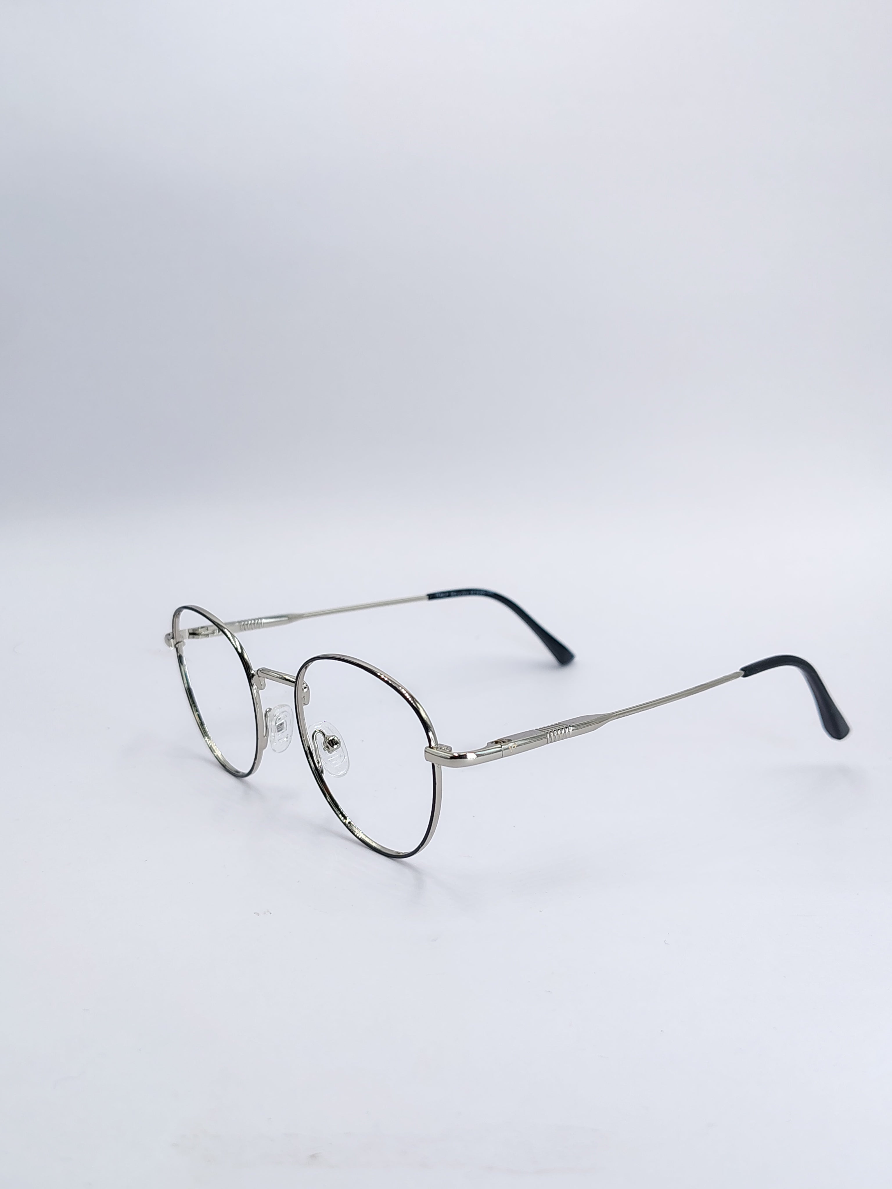vision plus black and silver metallic frame