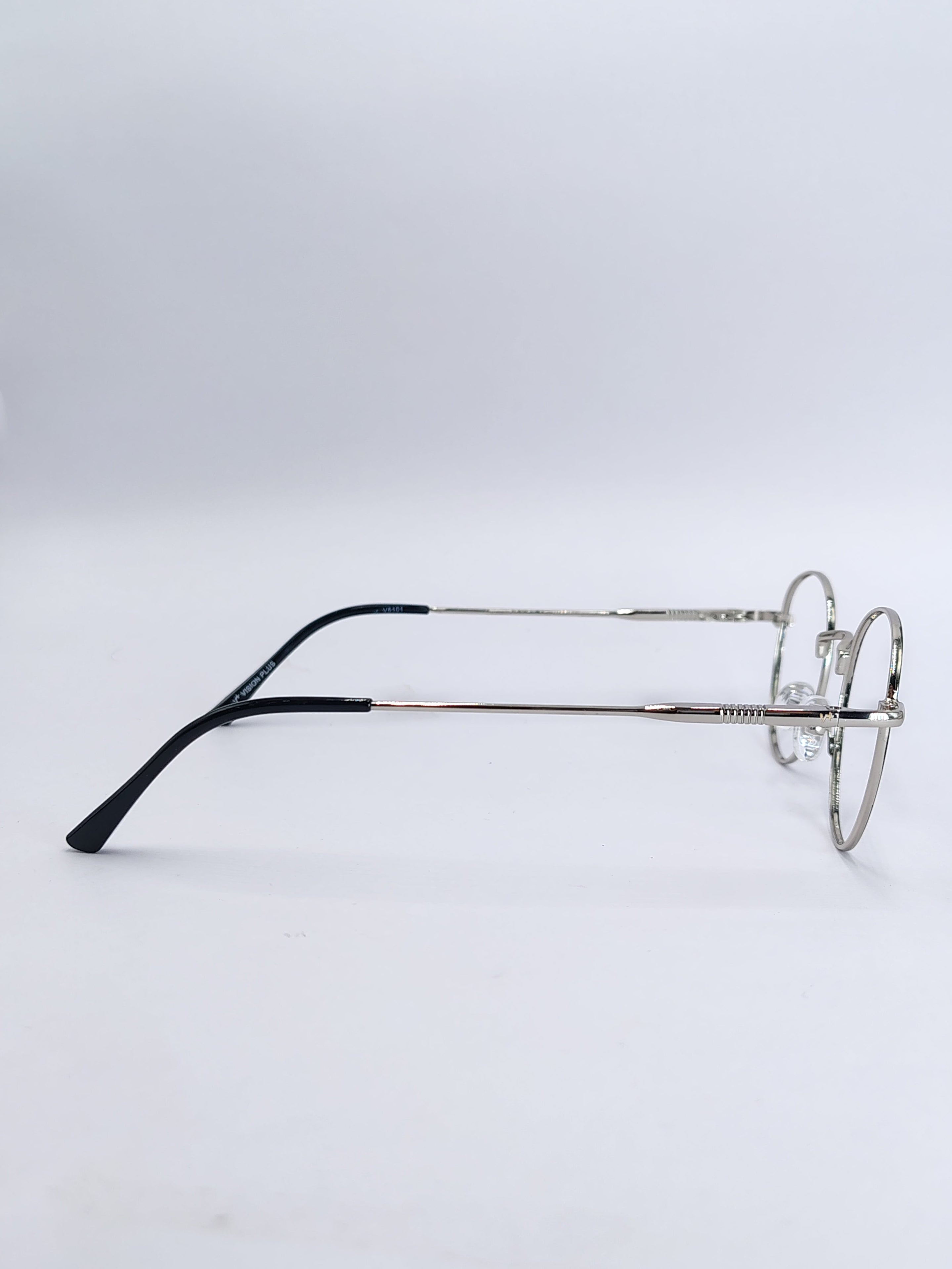 vision plus black and silver metallic frame